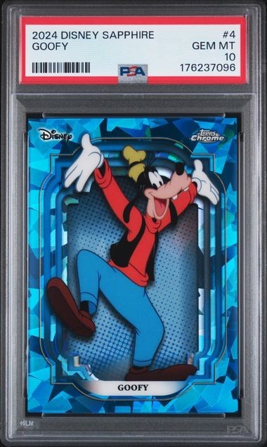 2024 Topps Chrome Disney Sapphire #4 Goofy PSA 10