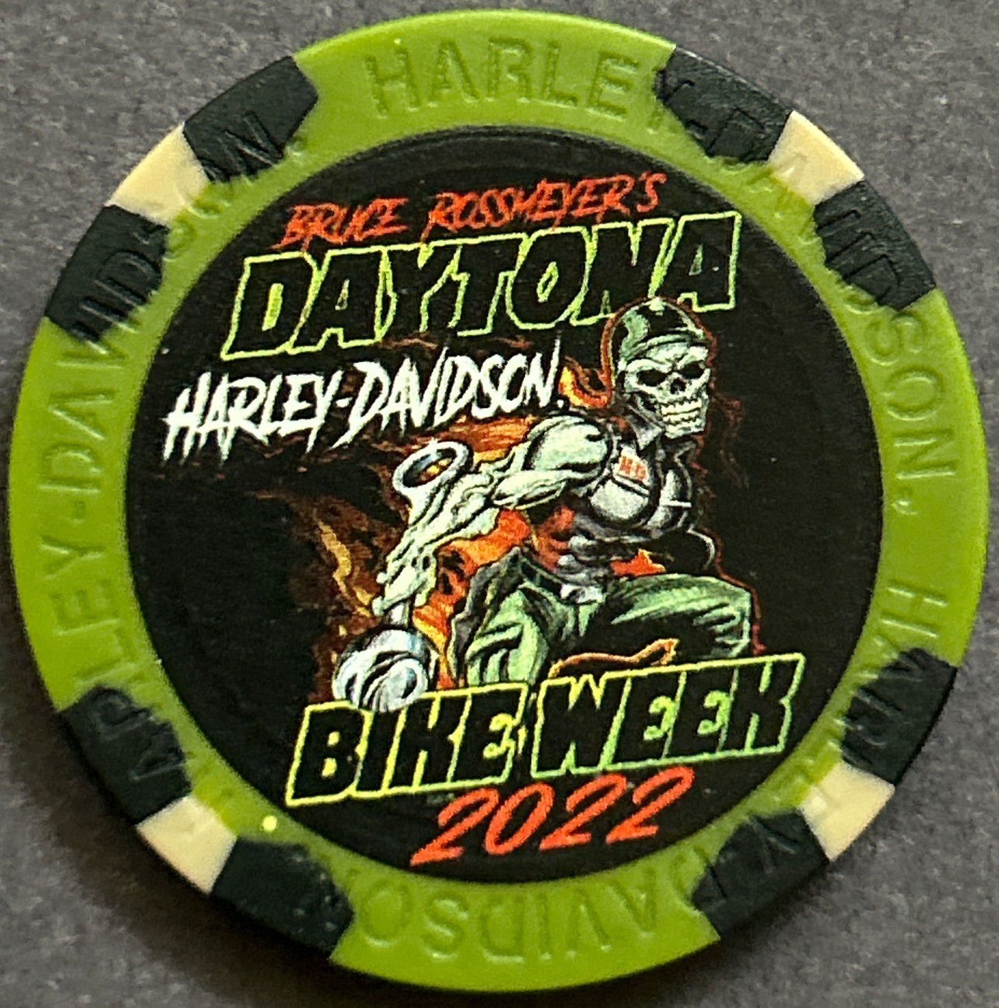 Harley Davidson Wide Print Poker Chip Daytona Bike Week 2022 in Daytona, Florida
