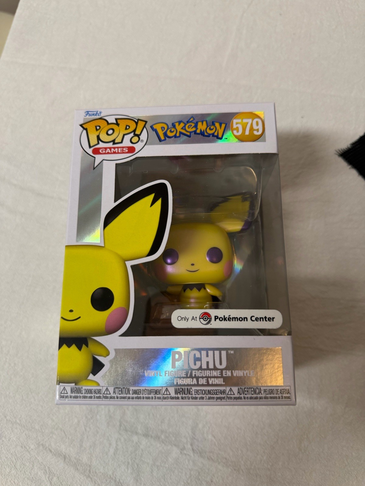 Funko Pop Vinyl Pichu Pearlescent Pokemon Center Exclusive #579 W/ Protector Funko Pop Vinyl Pichu Pearlescent Pokemon Center Exclusive #579 W/ Protector