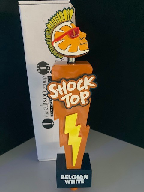 ✅ NIB Shock Top Beer Tap Handle New Version Belgian White Bar Kegerator ✅ NIB Shock Top Beer Tap Handle New Version Belgian White Bar Kegerator