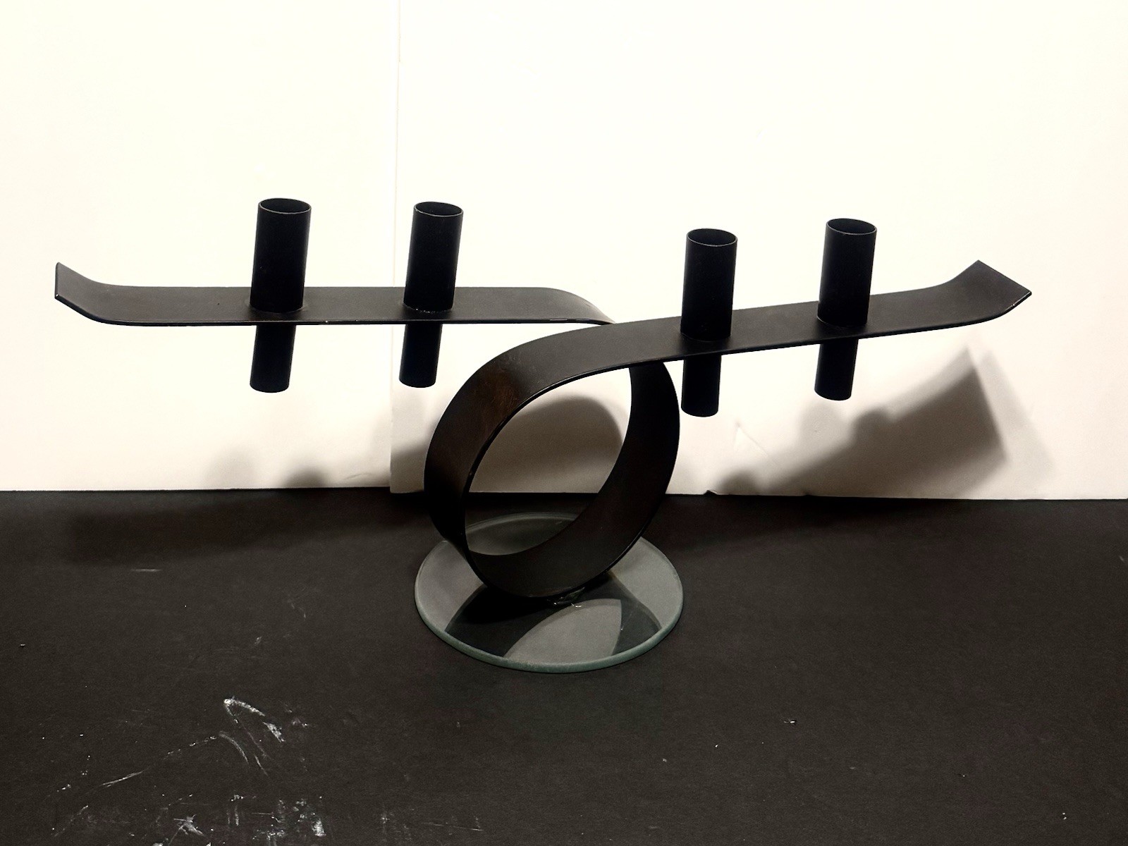 Beautiful Black Metal Jan Barboglio STYLE Four Candle Candelabra Beautiful Black Metal Jan Barboglio STYLE Four Candle Candelabra