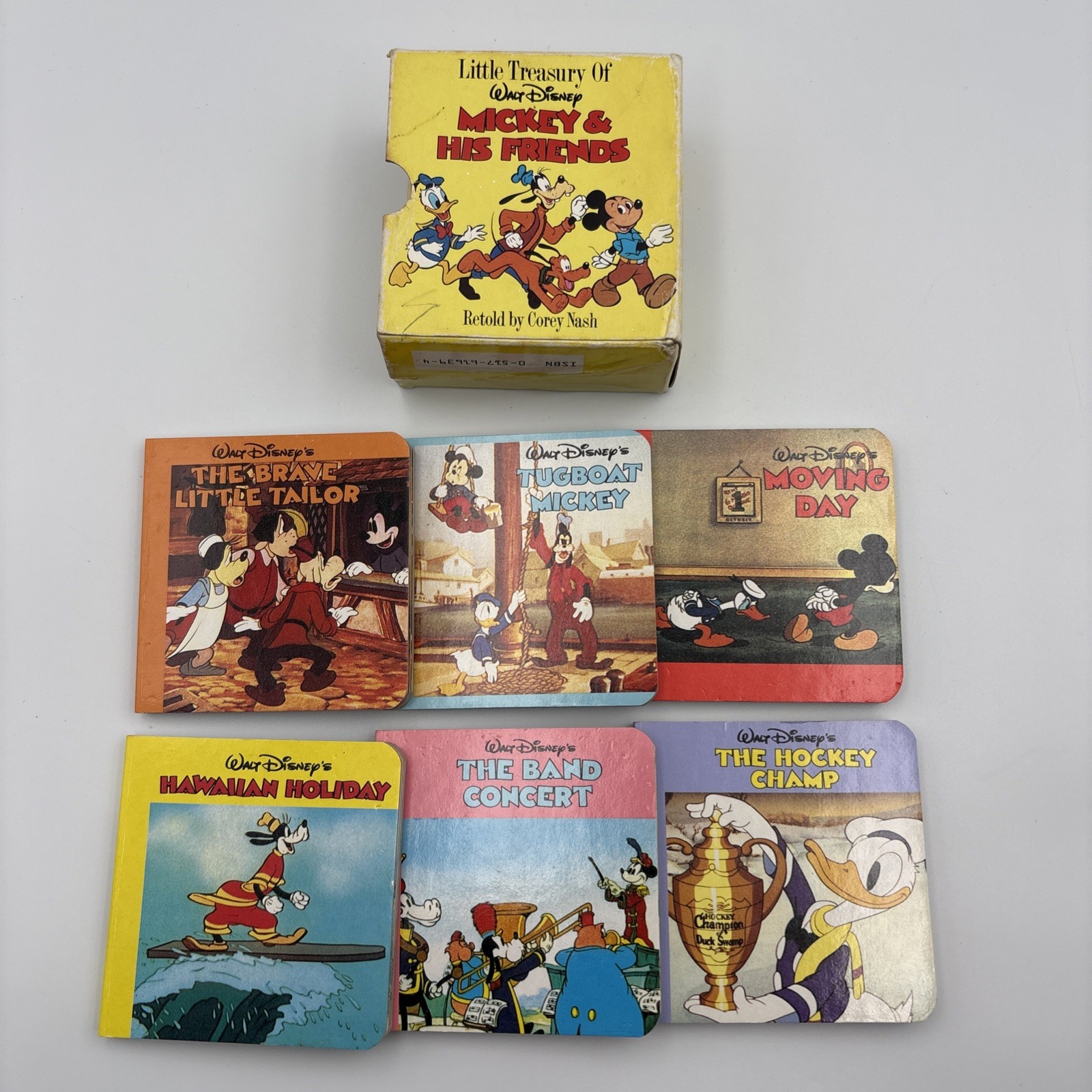 Vintage 1986 Little Treasury Walt Disney Mickey & Friends 6 Mini Hardback Books Vintage 1986 Little Treasury Walt Disney Mickey & Friends 6 Mini Hardback Books