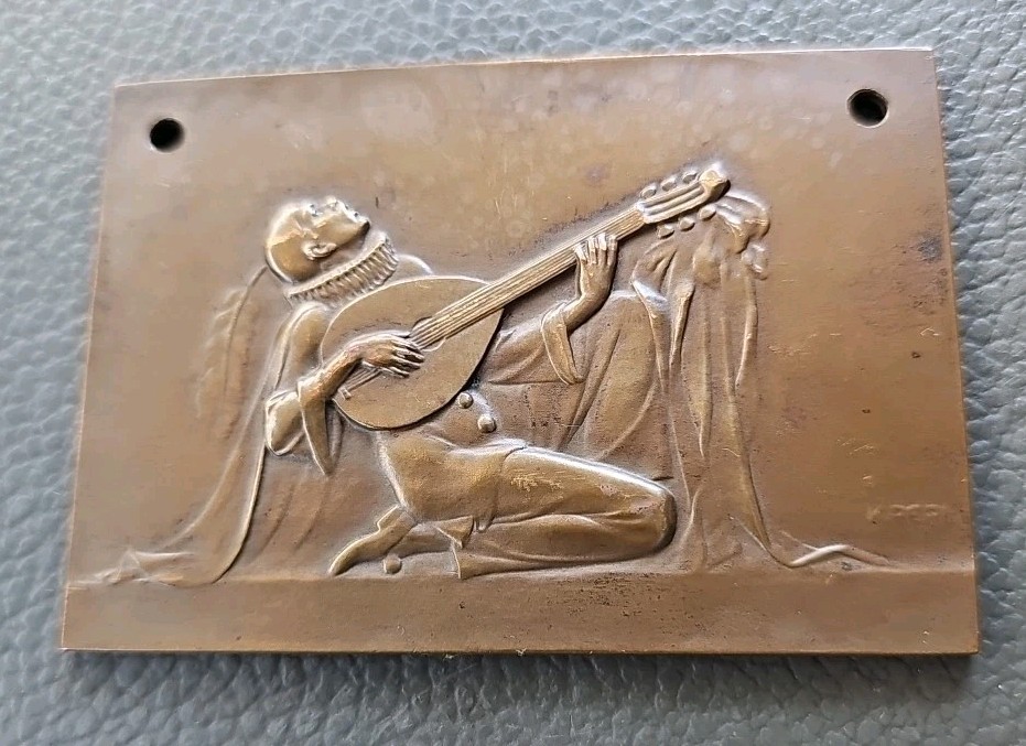 Antique Karl Perl Austrian Bronze Relief Plaque, Antique Karl Perl Austrian Bronze Relief Plaque,