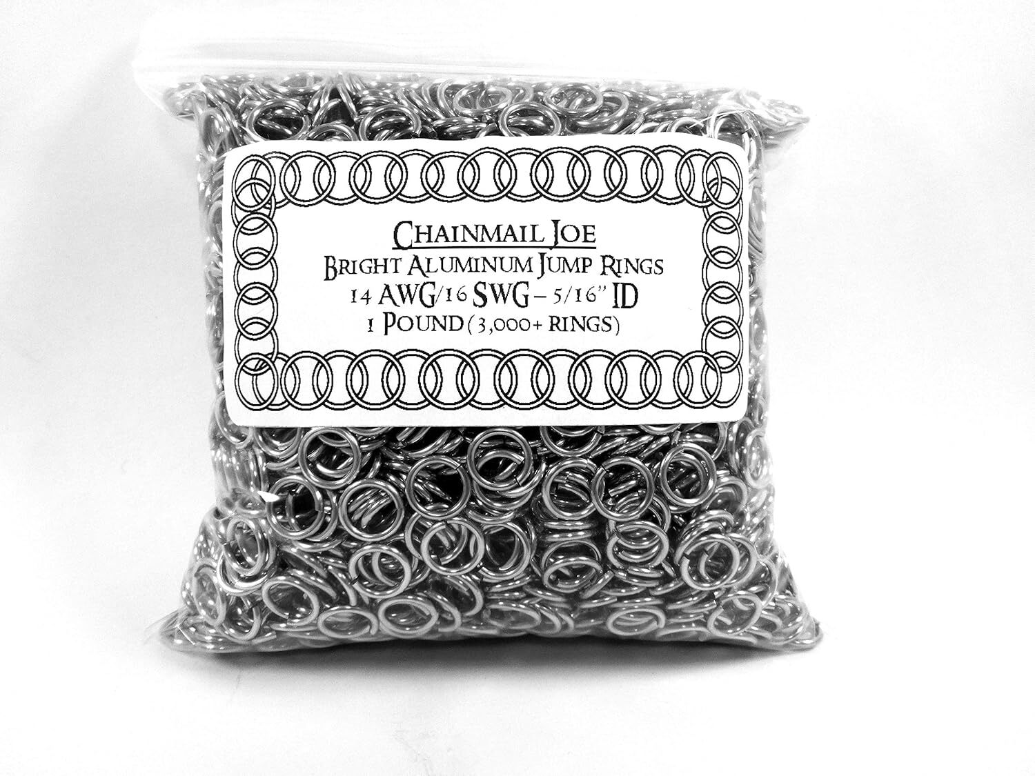 1 Pound Bright Aluminum Chainmail Jump Rings 16G 5/16 1 Pound Bright Aluminum Chainmail Jump Rings 16G 5/16