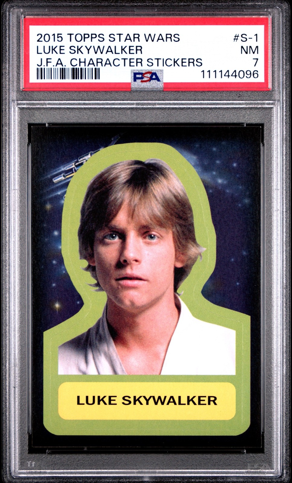 Luke Skywalker 2015 Topps Star Wars The Force Awakens Sticker PSA 7 Near Mint