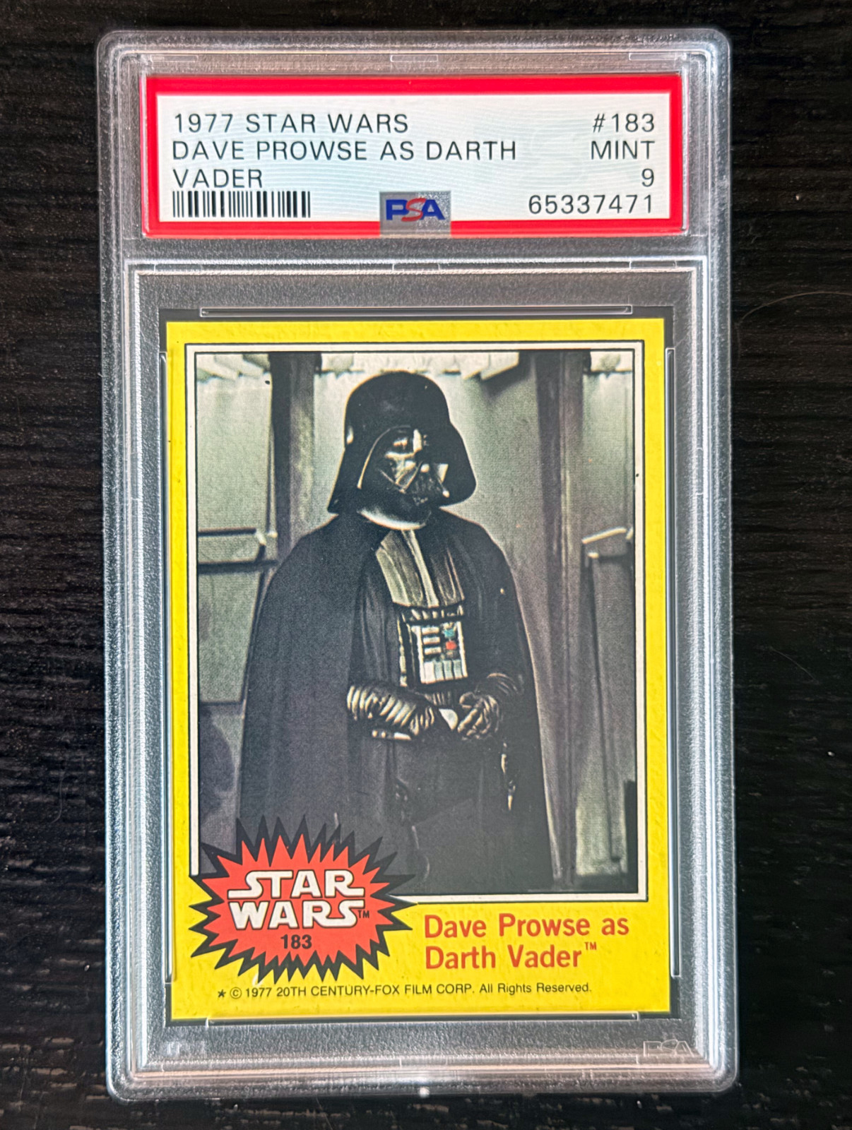 1977 STAR WARS #183 Dave Prowse as Darth Vader PSA 9 MINT SHARP, CENTERED 🖤