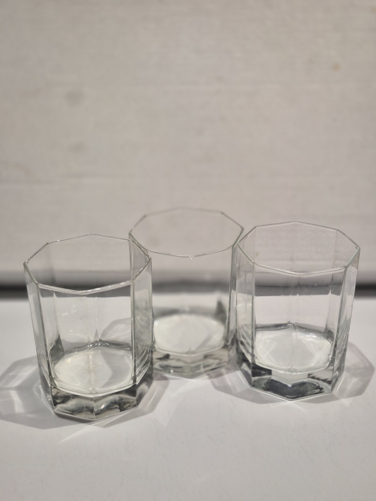 3 Cristal D'Arques - Durand Octime Clear Oblong Octagon Old Fashioned Glasses