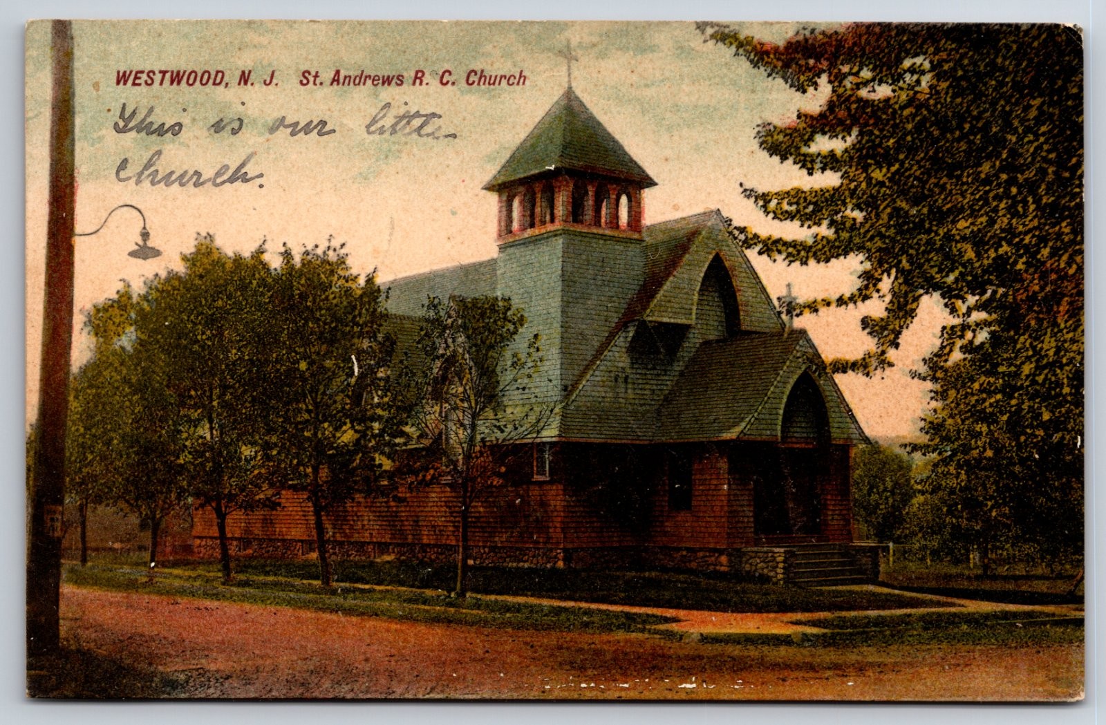 Westwood New Jersey St. Andrew's Roman Catholic Church Postcard Westwood New Jersey St. Andrew's Roman Catholic Church Postcard