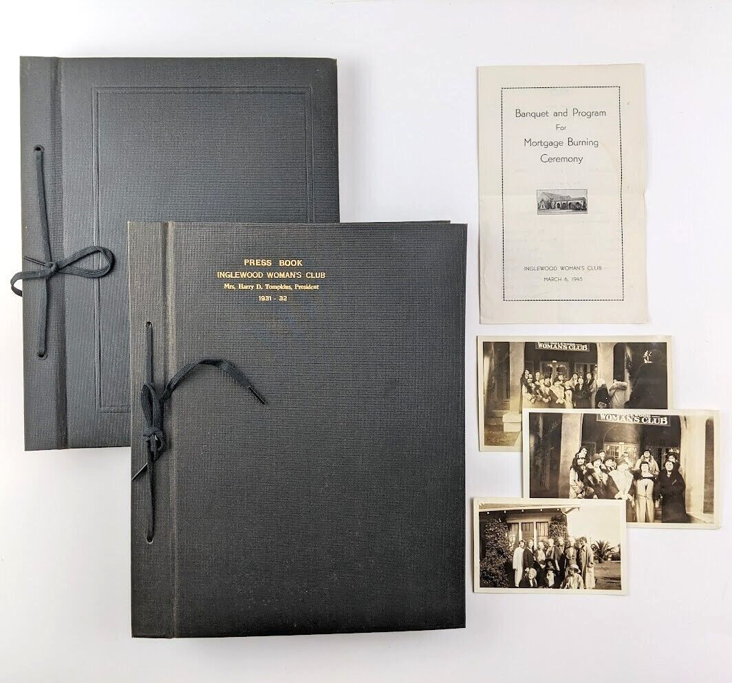Inglewood Woman\'s Club Press Clipping Books & Photos, 1930\'s Los Angeles History