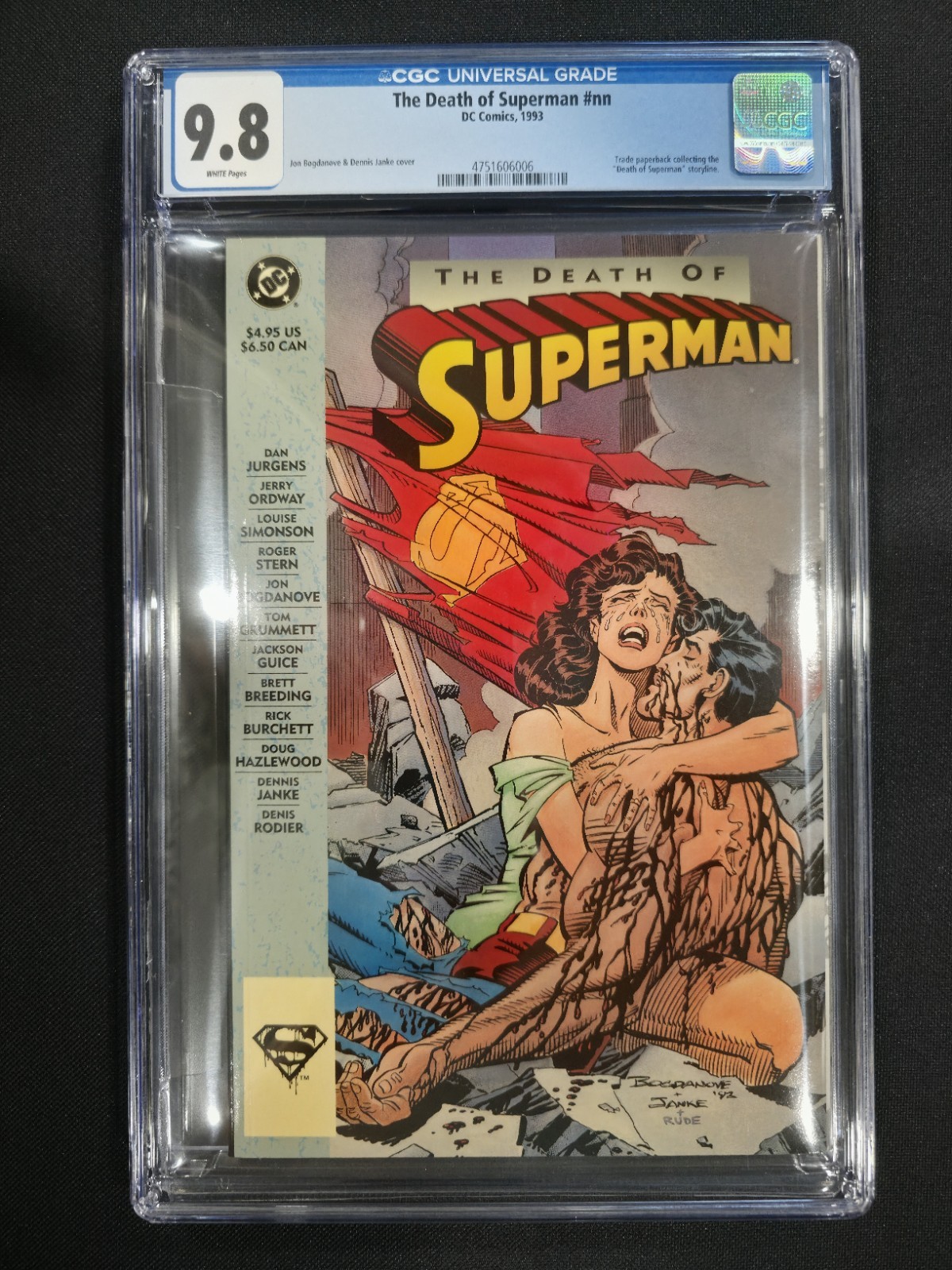 The Death of Superman #nn DC Comics  TPB CGC 9.8 NM/MT White Pages 1st Printing