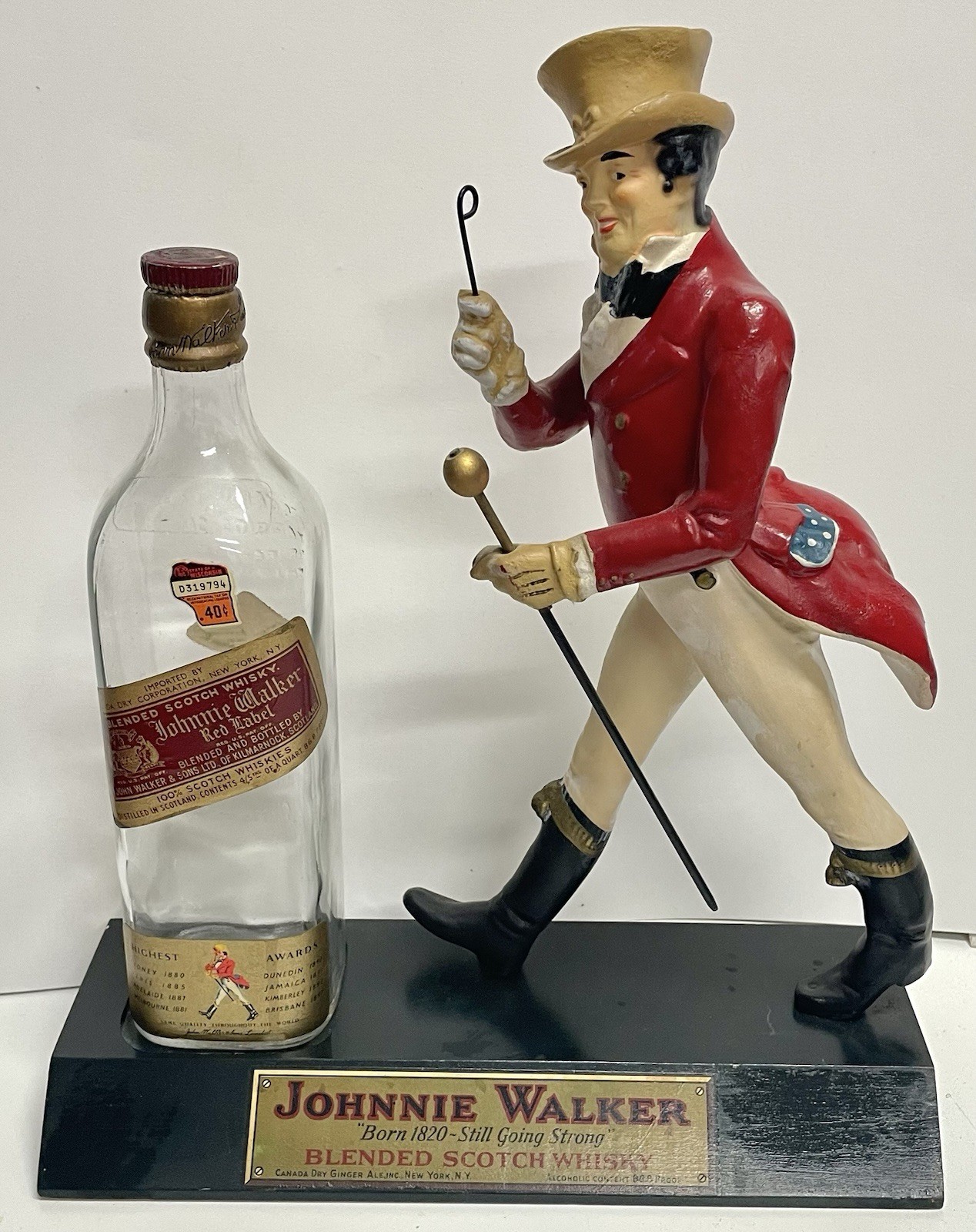 Vintage 1950s Johnnie Walker Scotch Walking Man Store Advertising Display Large