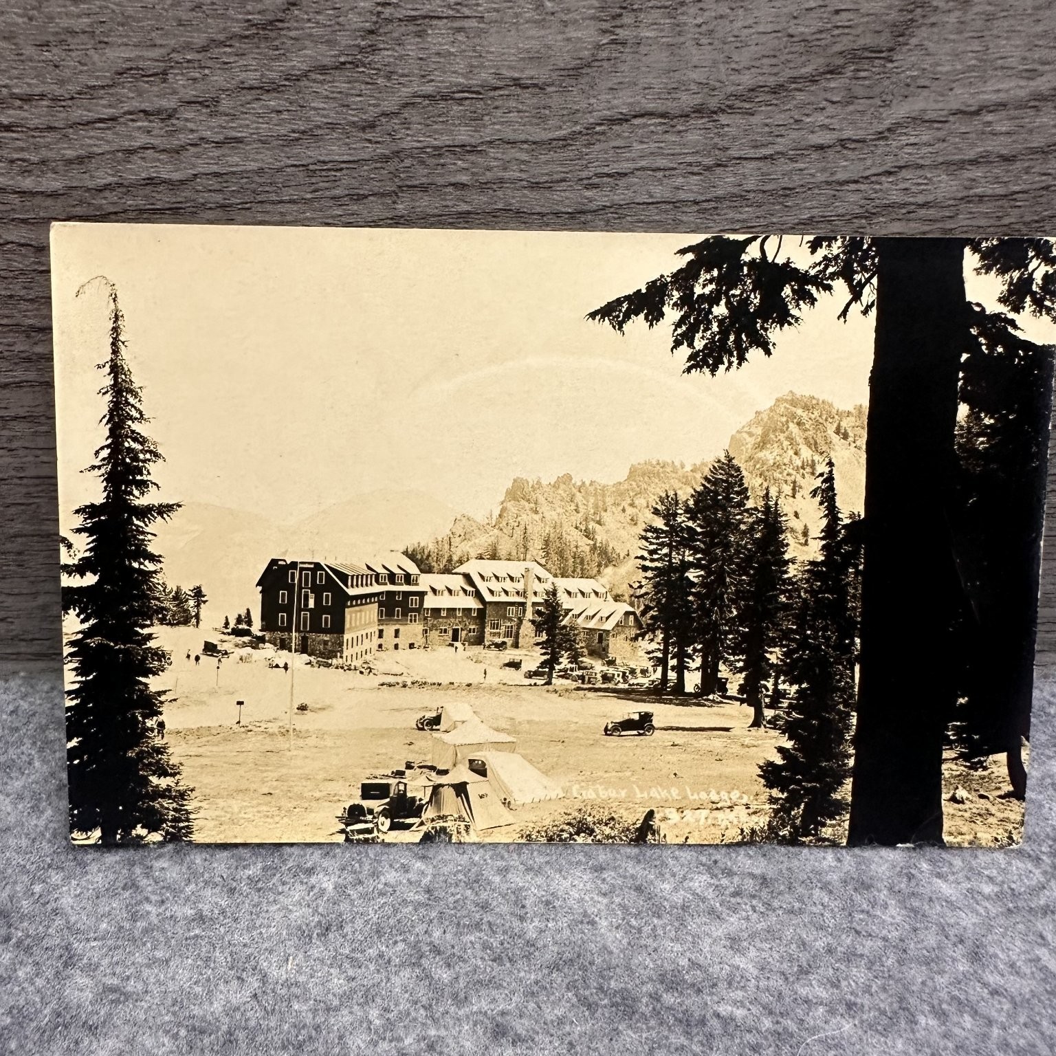 Vintage Crater Lake Lodge RPPC Postcard 1920s-30s Patterson Photo Old Cars Tents Vintage Crater Lake Lodge RPPC Postcard 1920s-30s Patterson Photo Old Cars Tents