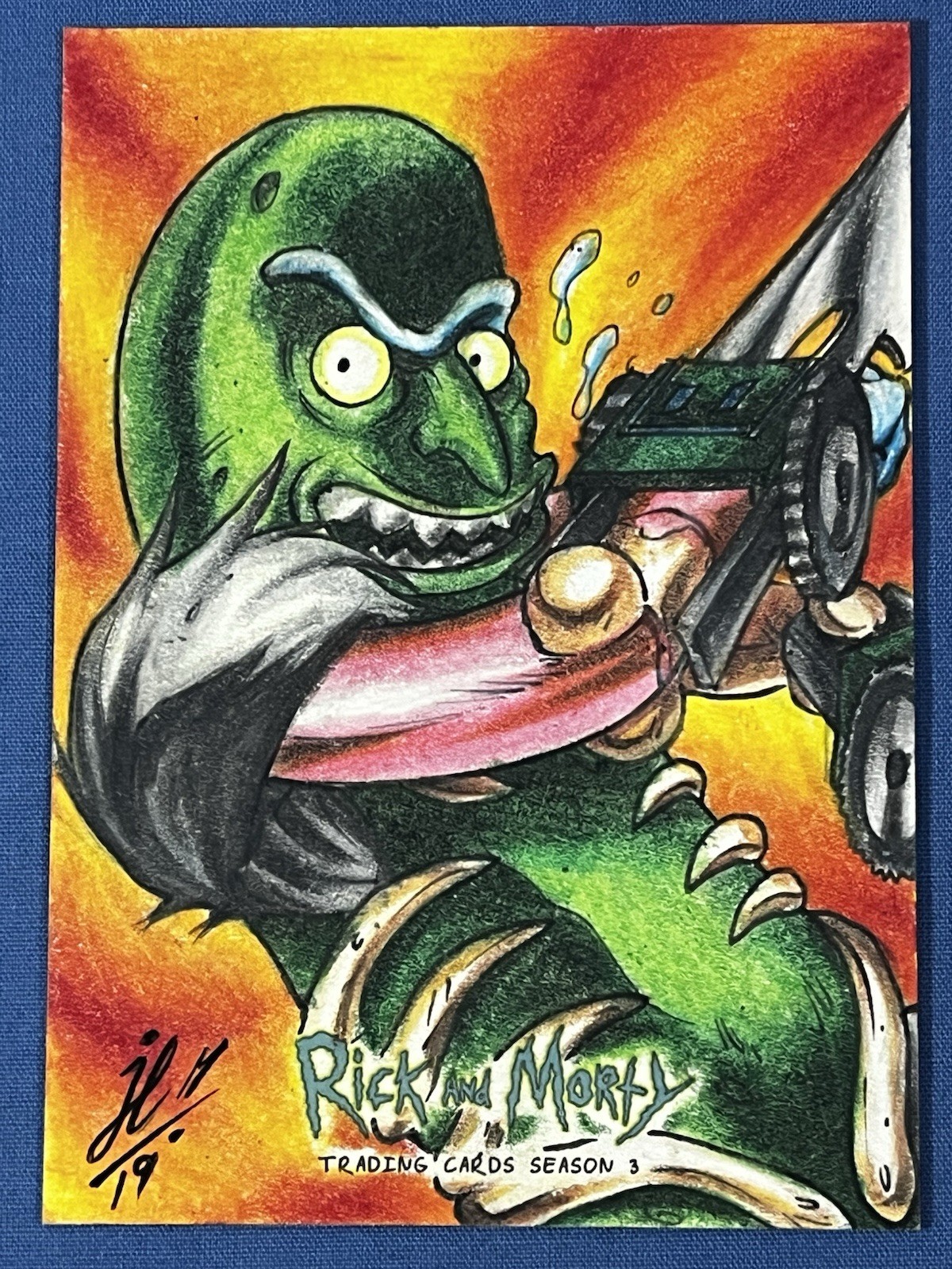 Rick & Morty Cryptozoic Season 3 Sketch Card Jose Carlos Sanchez 1/1 Pickle Rick