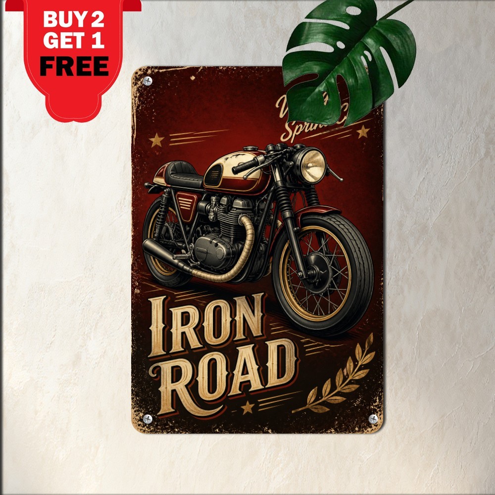 Retro British Motorcycle Tin Sign Vintage Bike Garage Workshop Plaque 8x12