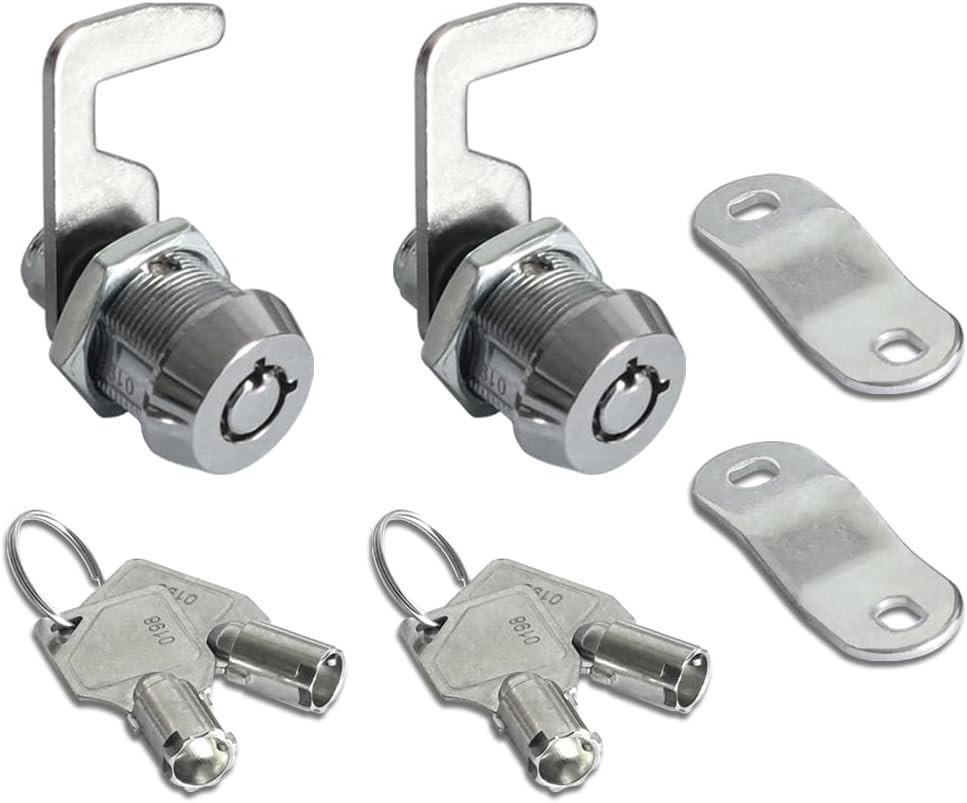 Toolbox Cam Lock Replacement 5/8 Chrome Tubular Keyed Alike 2 Pack w/ Keys Toolbox Cam Lock Replacement 5/8 Chrome Tubular Keyed Alike 2 Pack w/ Keys