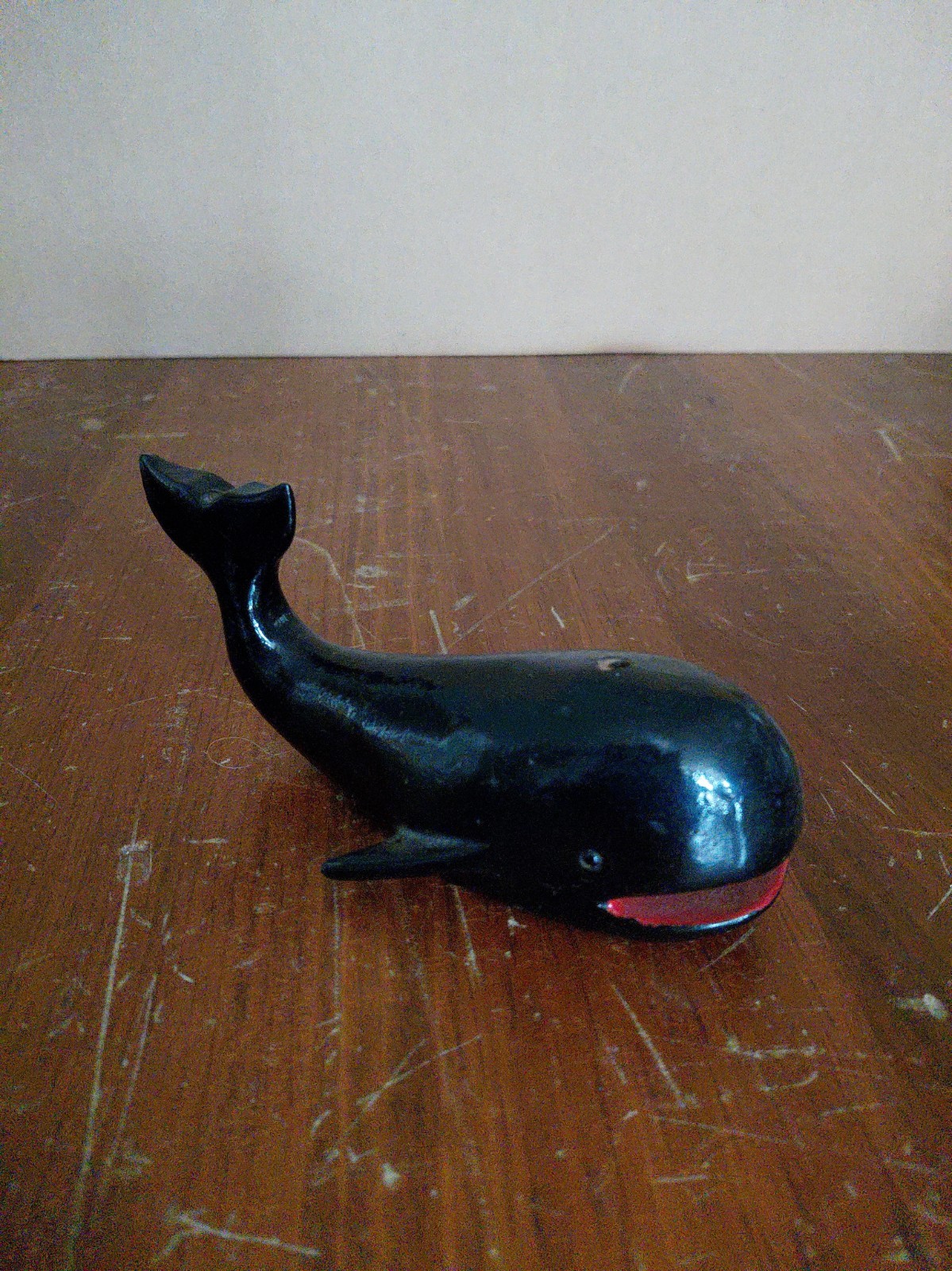 Vintage Hand Carved Wooden Sperm Whale Figurine Nautical Folk Art Pen Holder Vintage Hand Carved Wooden Sperm Whale Figurine Nautical Folk Art Pen Holder