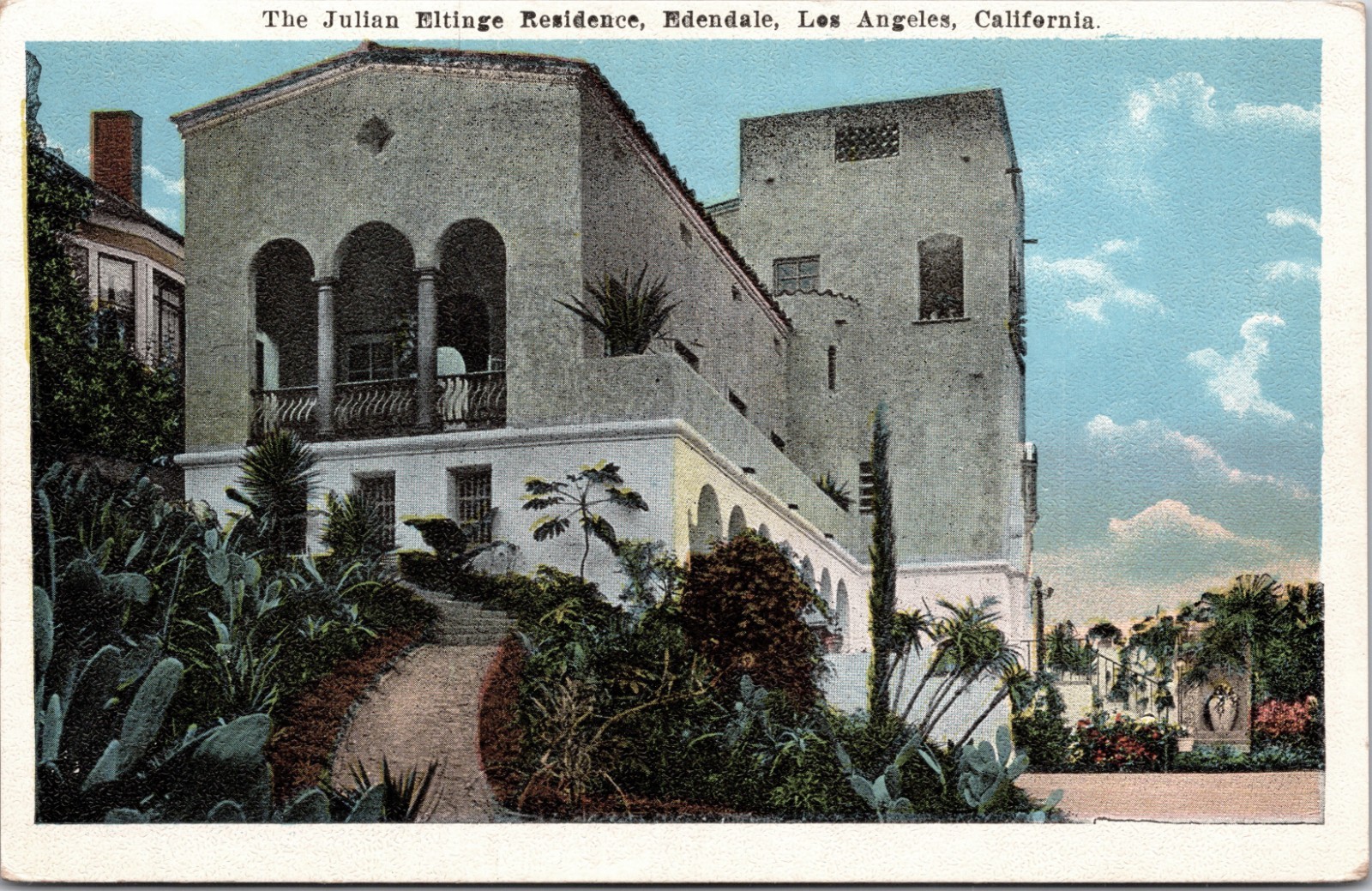 Los Angeles, California Julian Eltinge Residence Edendale Postcard #11077