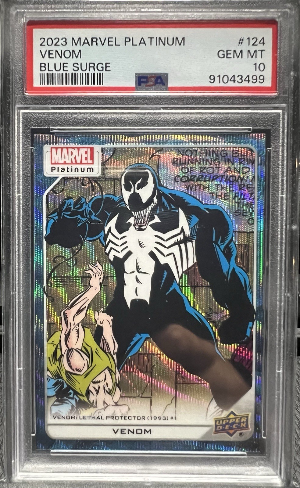 Venom - 2023 Upper Deck Marvel Platinum #124 Blue Surge PSA 10