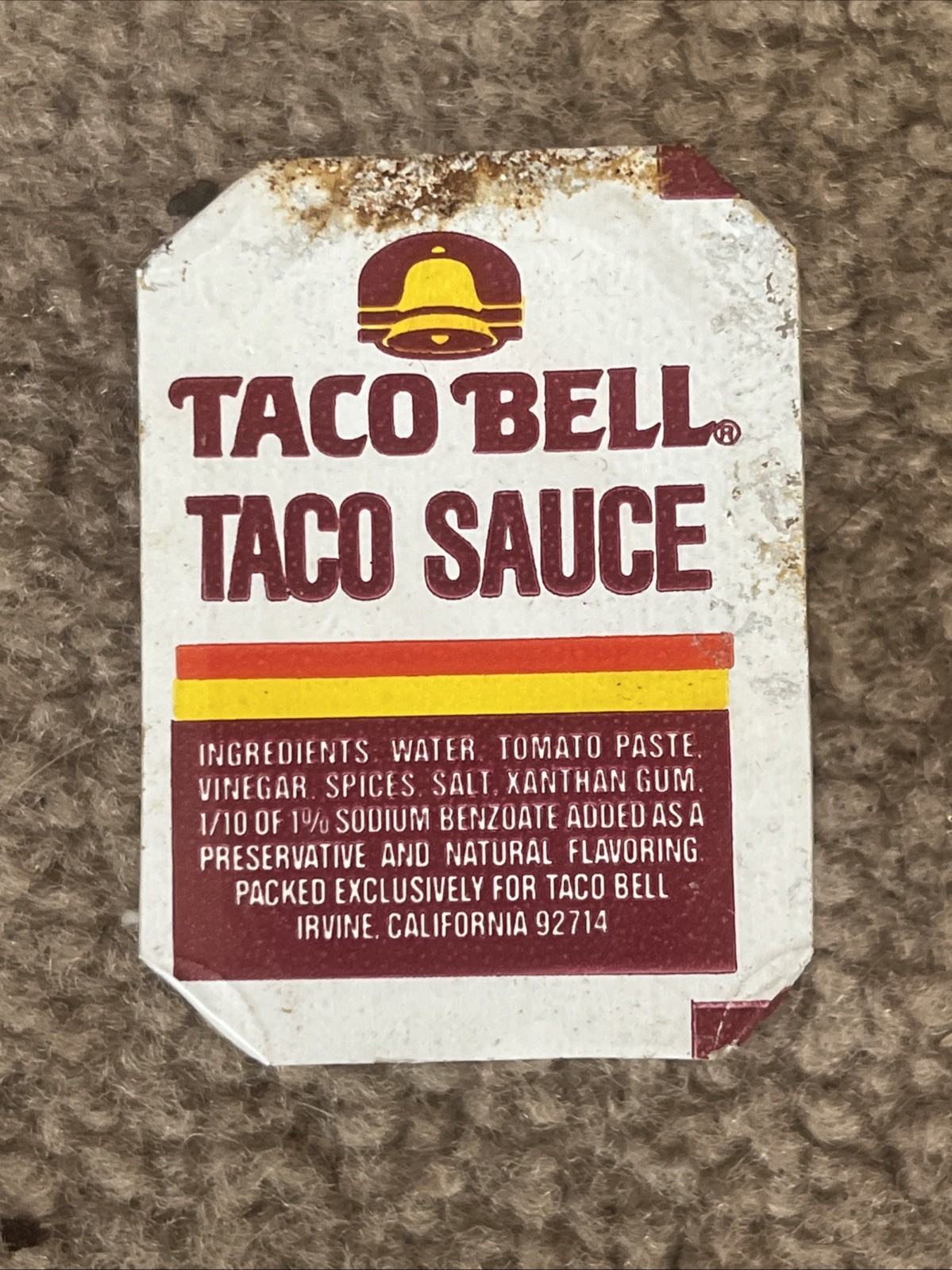 VINTAGE 1980s 1990s FAST FOOD TACO BELL Taco SAUCE PACKET TUB - NEW SEALED