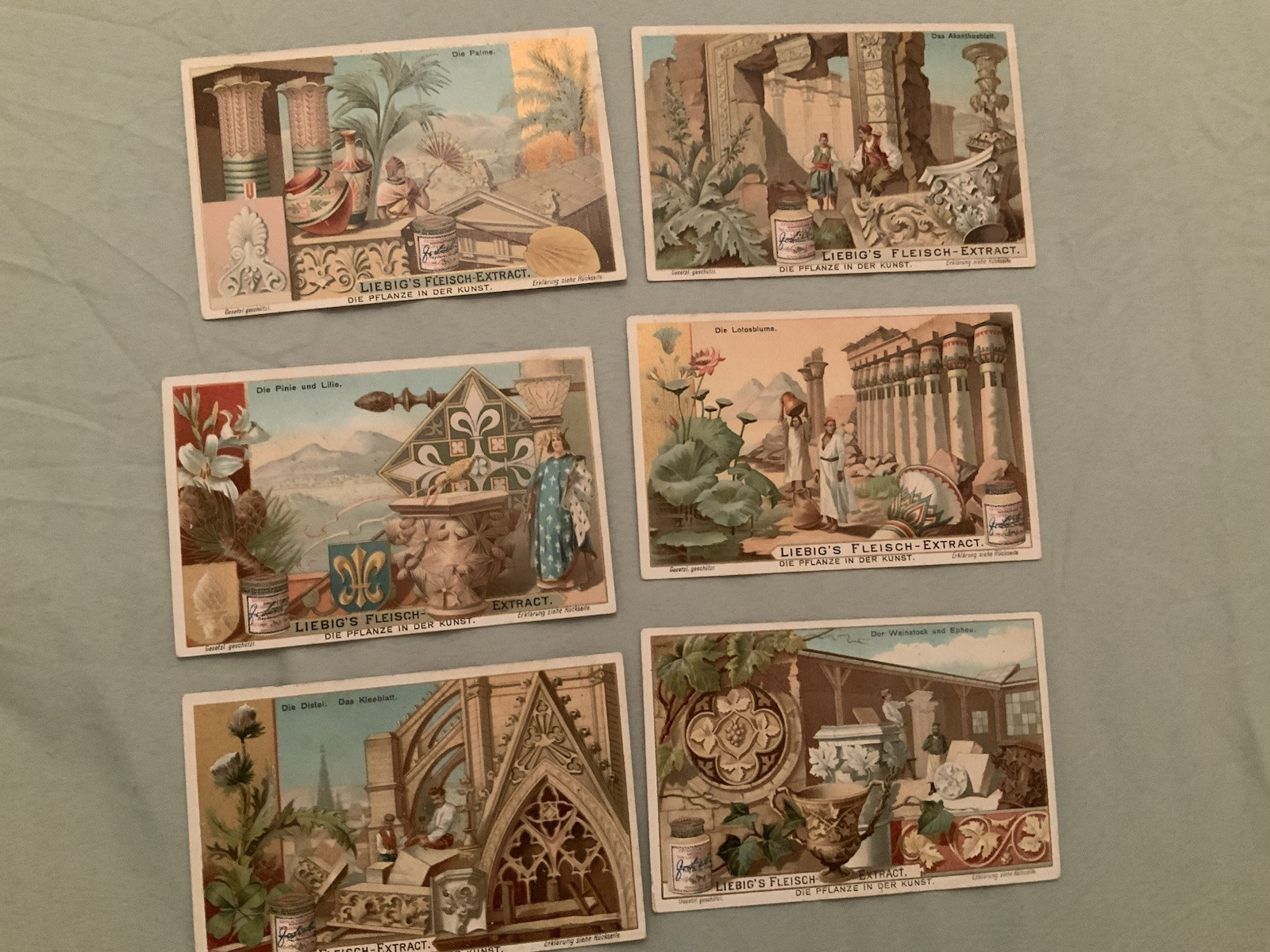 6 X Liebig Cards Die -Flange In Der Kunst Lot 3