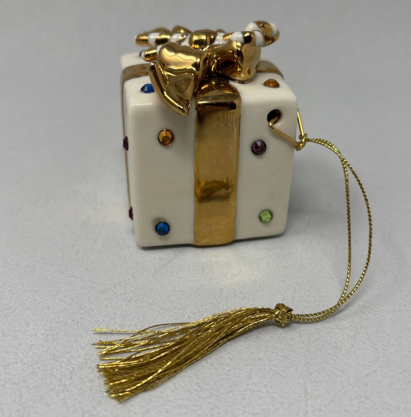 VTG Lenox Jeweled Gift Box Present Porcelain Ornament 2003 Annual Holiday Gems VTG Lenox Jeweled Gift Box Present Porcelain Ornament 2003 Annual Holiday Gems