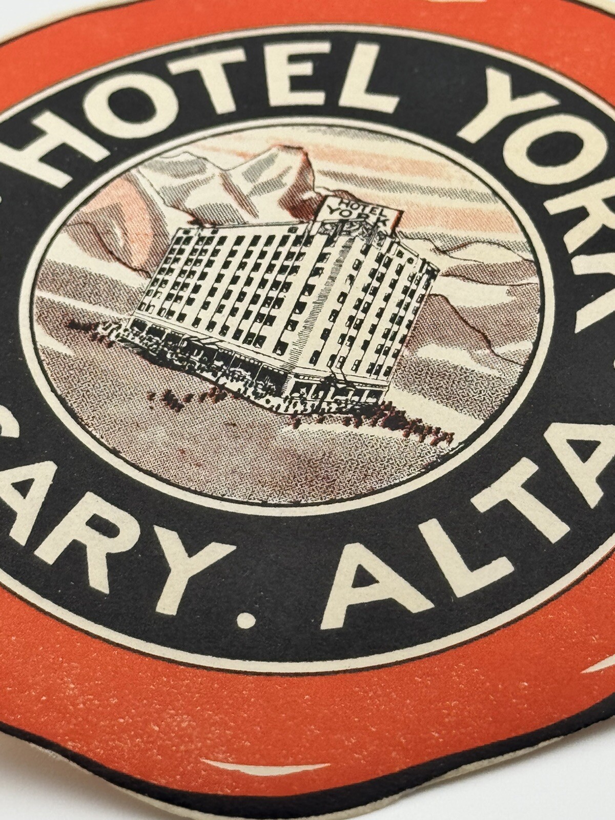 Vintage1930s 1950s Hotel York Calgary Alta Luggage Label