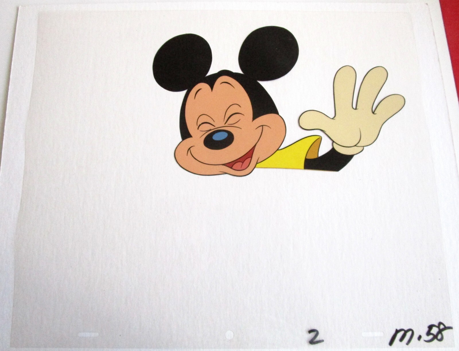 MICKEY MOUSE WALT DISNEY 1980s ORIGINAL ANIMATION PRODUCTION CEL + DRAWING