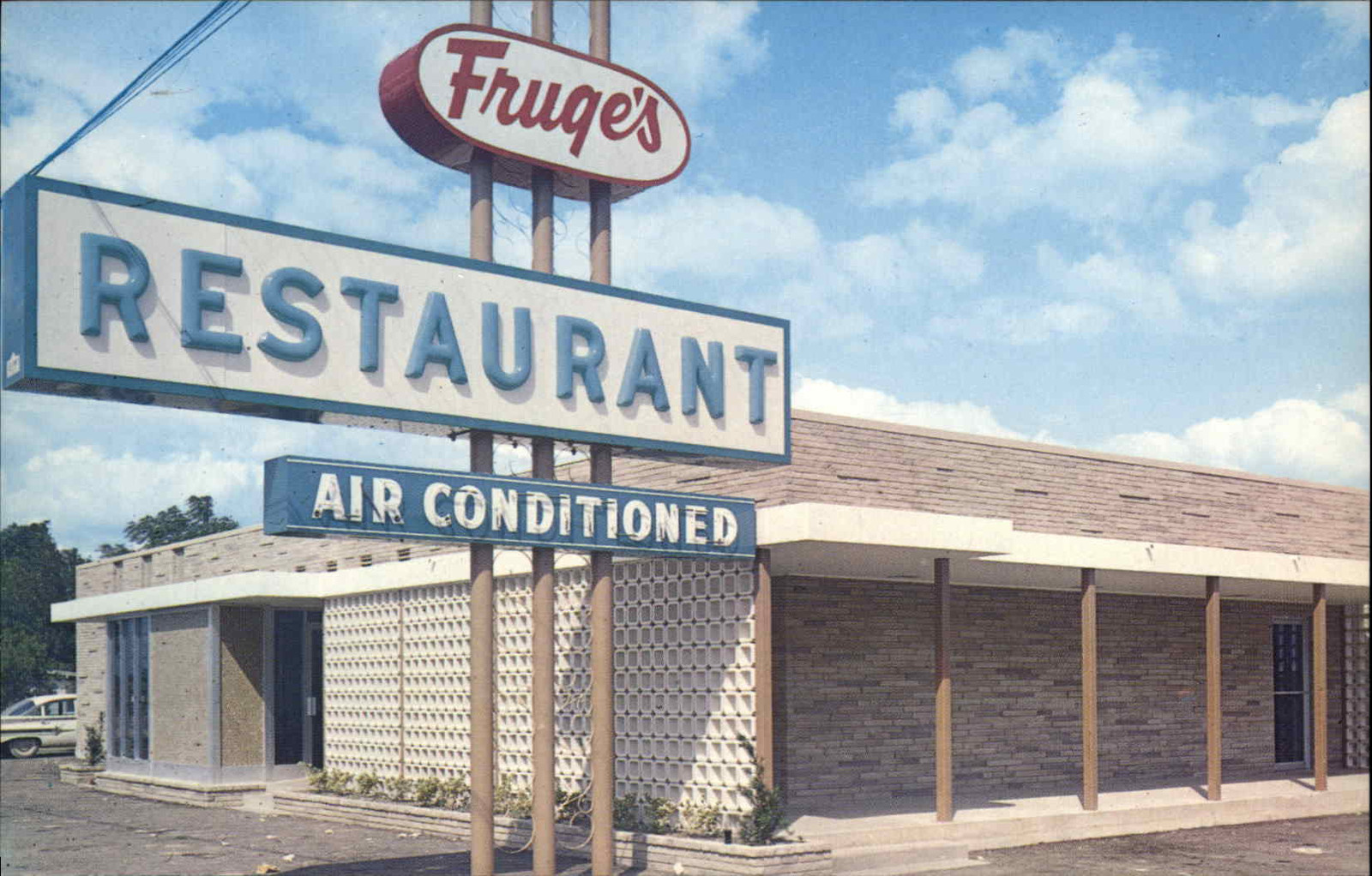 Uvalde Texas TX Fruge\'s Restaurant Exterior 1950s-60s Vintage Postcard