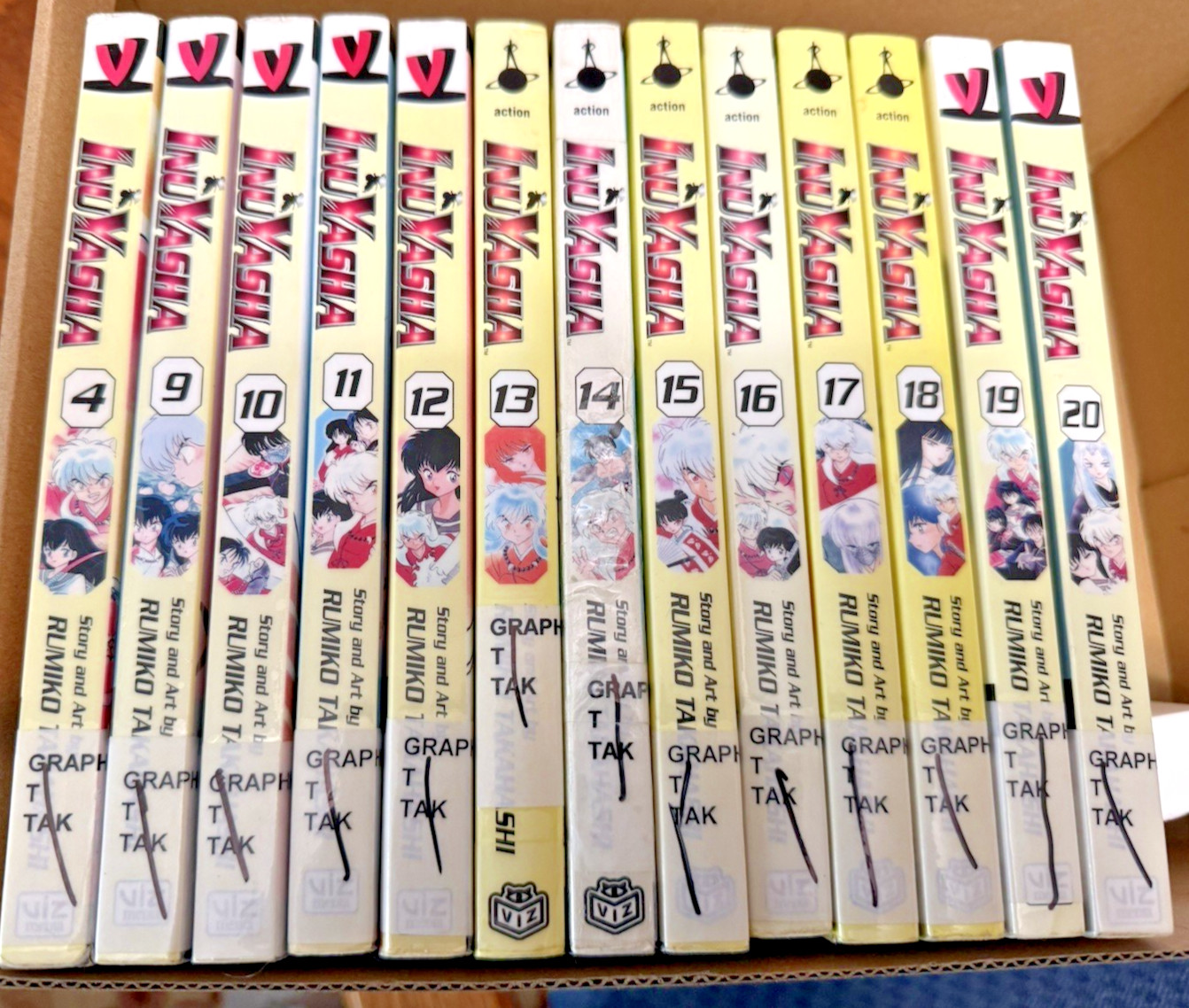 InuYasha Manga Lot Of 13; Rumiko Takahashi Viz Graphic English;4, 10-20; ex-lib InuYasha Manga Lot Of 13; Rumiko Takahashi Viz Graphic English;4, 10-20; ex-lib