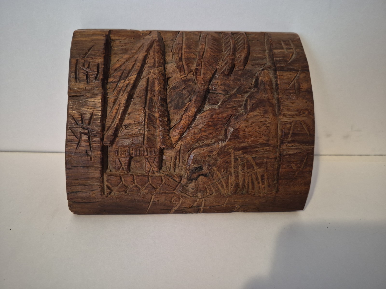 WWII Japanese Trench Art 1945 Saipan Wooden Carving Camp Susupe POW Internment