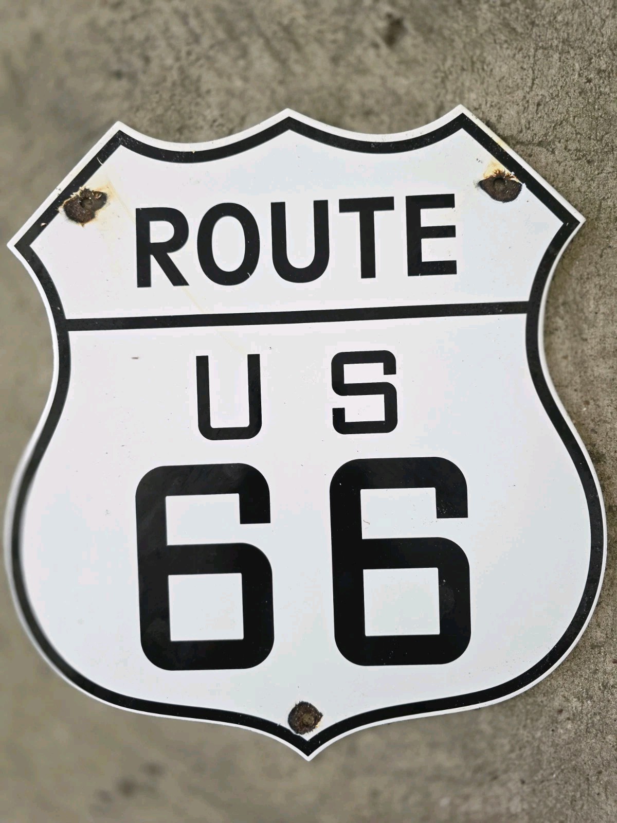 VINTAGE ROUTE 66 HIGHWAY PORCELAIN SIGN 13\ VINTAGE ROUTE 66 HIGHWAY PORCELAIN SIGN 13\