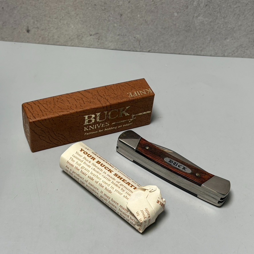 VTG Buck USA Colt 703 Knife w/Box & Papers New in Box Wood Scales Retro USA Made