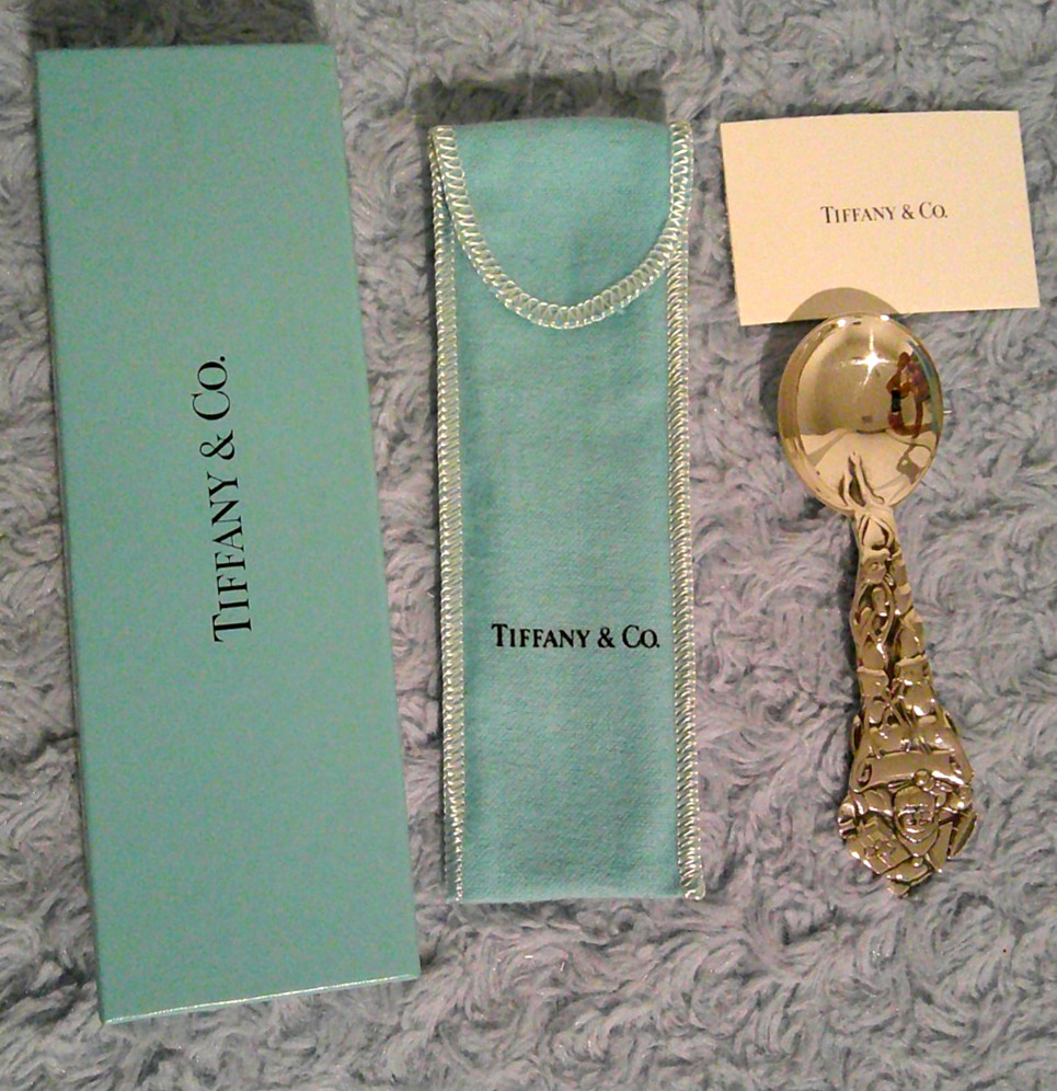 Tiffany & Co. Sterling Silver Christmas Baby Spoon - Santa Sleigh & Reindeer NIB