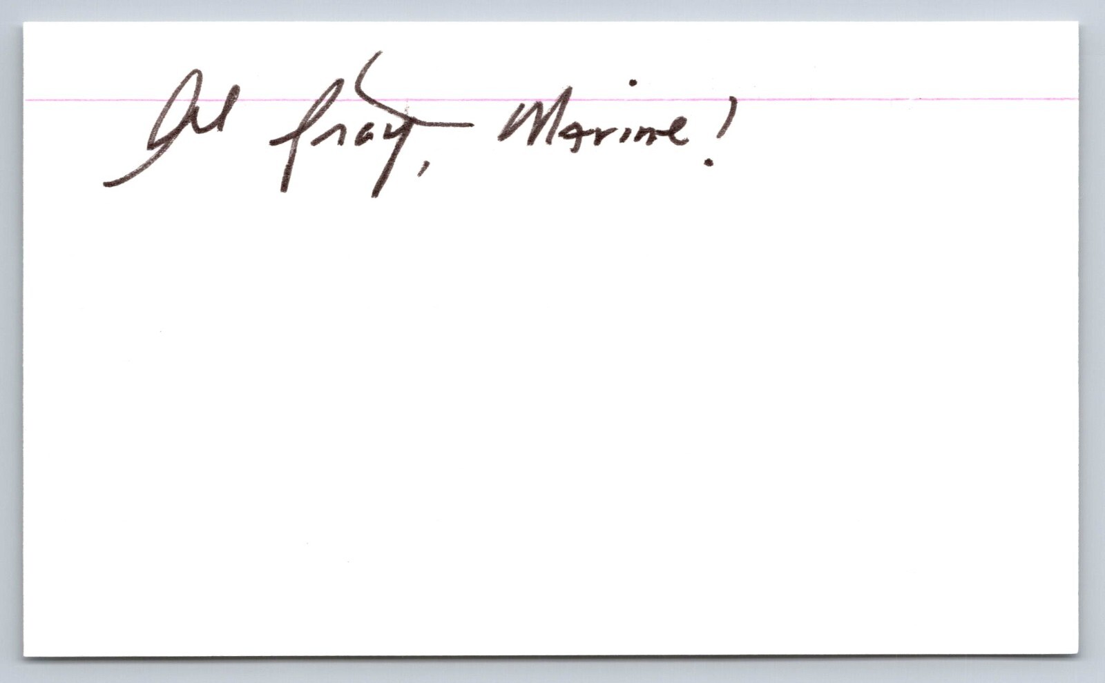 General Alfred Gray Signed Index Card - Marines