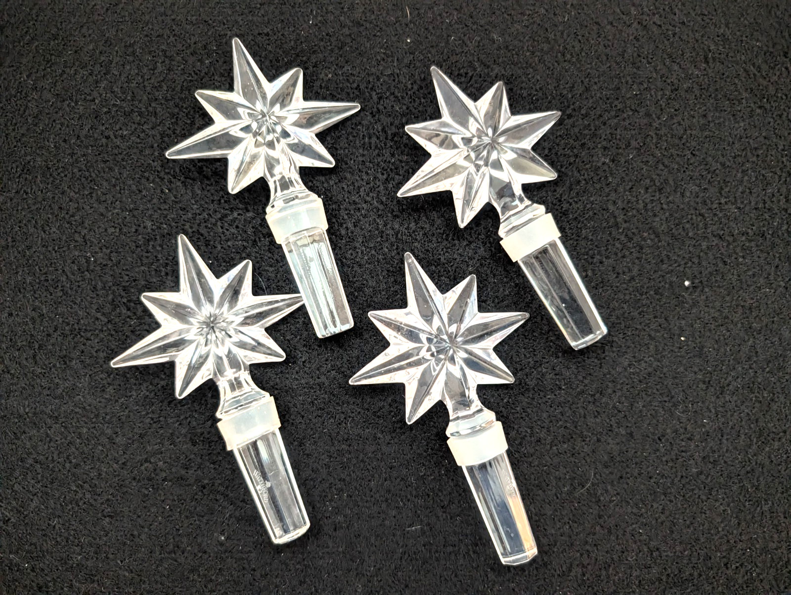 LOT 4 Waterford snow flake/ star burst wine bottle stoppers MARKED
