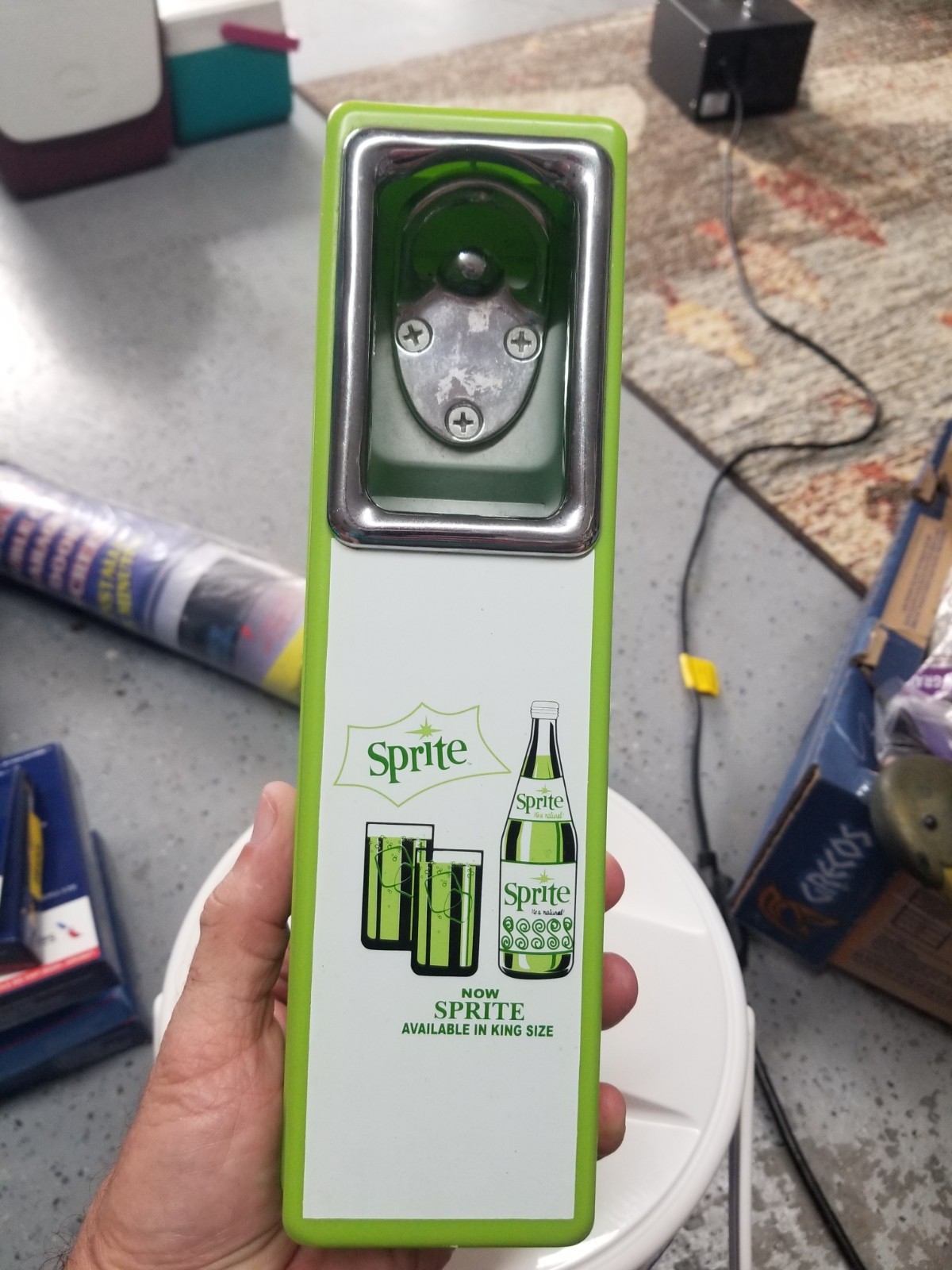 Sprite Soda Advertising Mounted Bottle Opener  1955 Logo Reproduction Green 🌈🌈