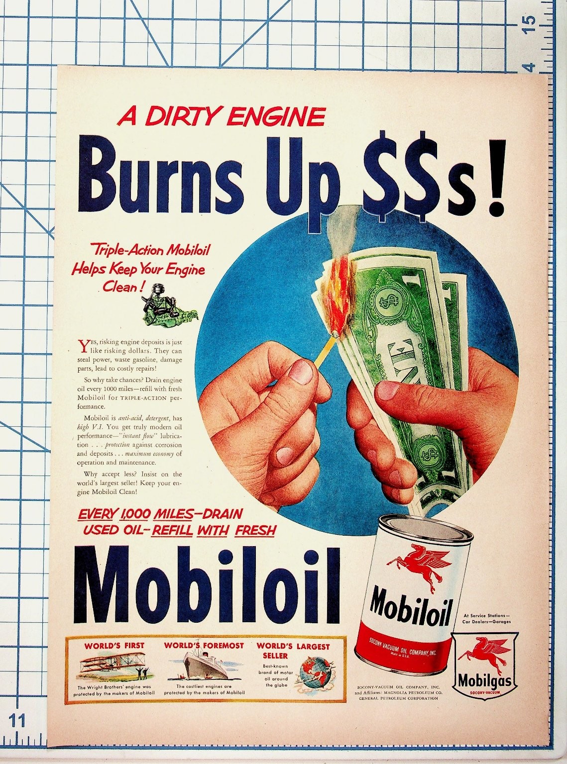 Vintage 1930s-40s Mobil Oil Vintage 1930s-40s Mobil Oil