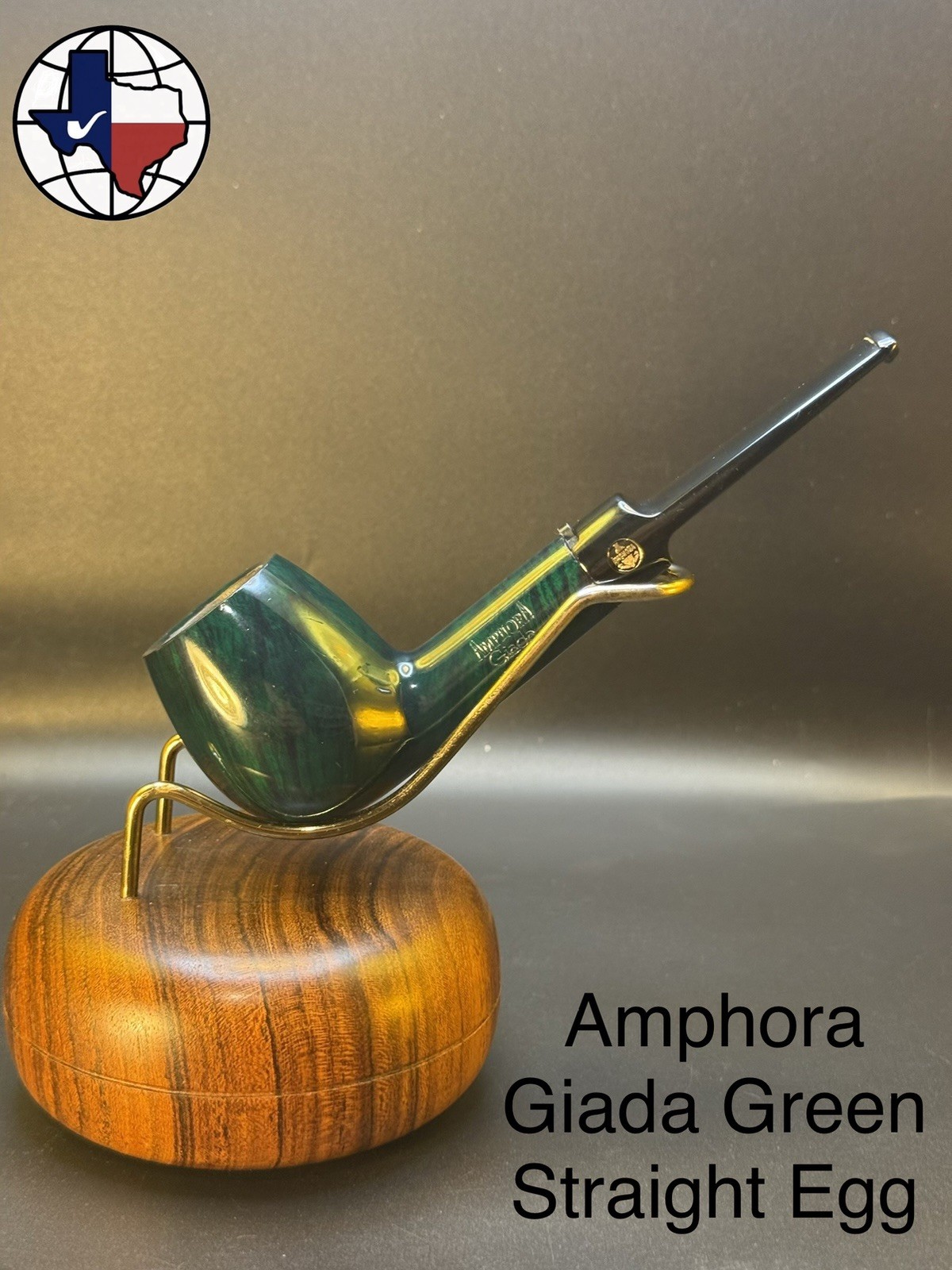 Vintage Amphora Giada Green Straight Egg Tobacco Pipe