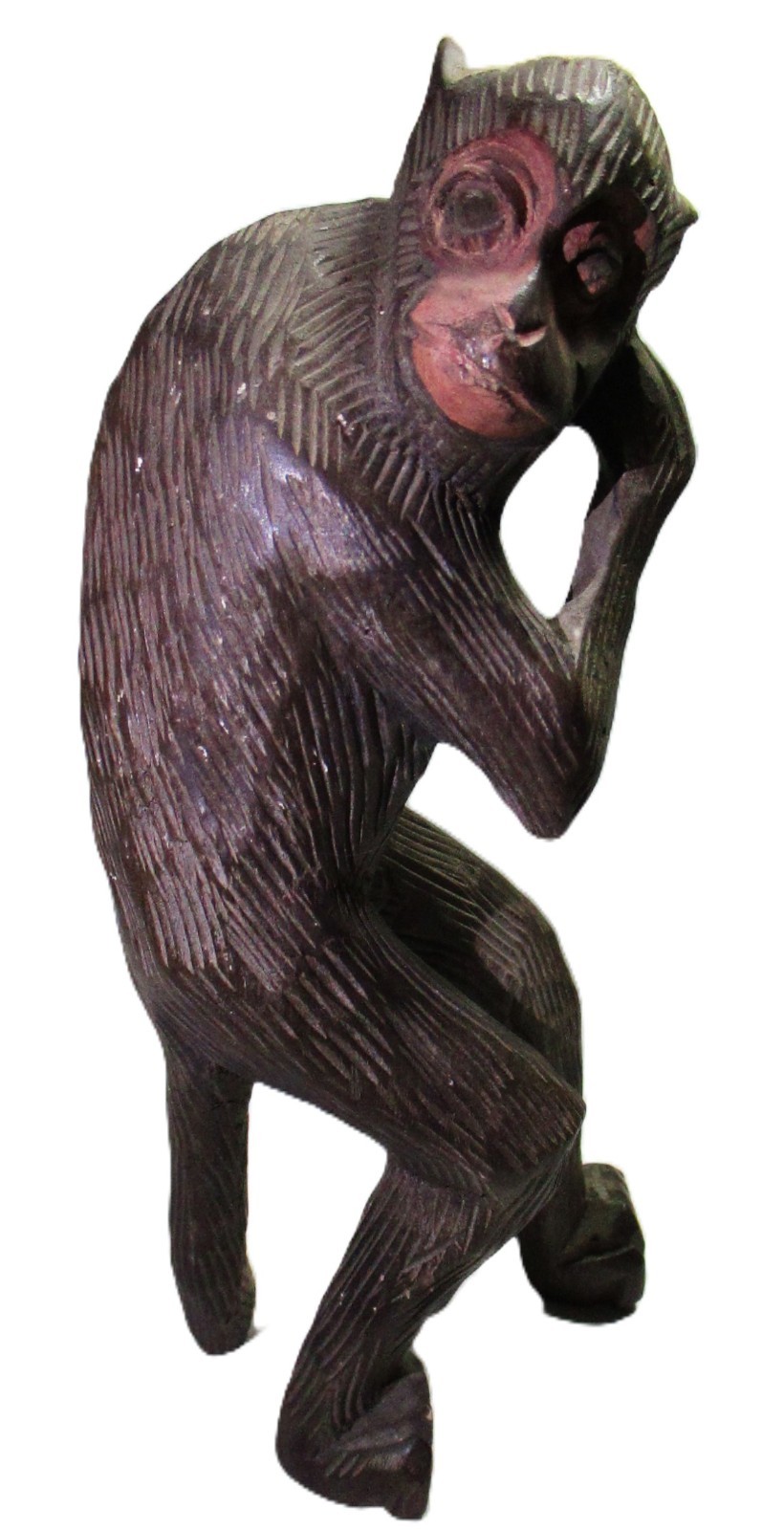 VINTAGE HAND CARVED WOODEN MONKEY FIGURE, WOOD CARVING - READ VINTAGE HAND CARVED WOODEN MONKEY FIGURE, WOOD CARVING - READ
