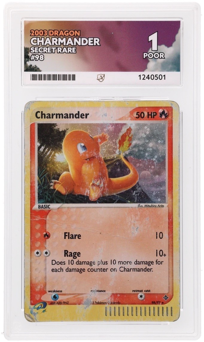 Pokémon TCG Charmander 98/97 Dragon  Secret Rare Vintage 2003 Ace 1