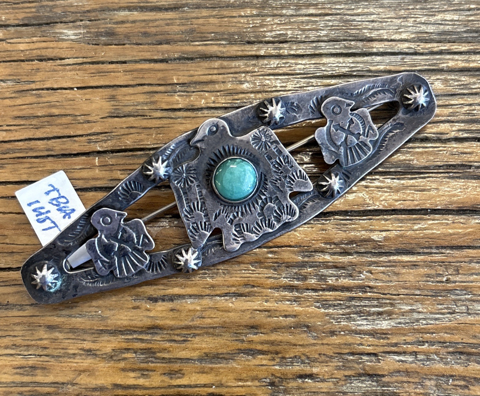 Vintage Native American Navajo Pin Sterling Silver Turquoise Hat Pin FRED HARVEY Vintage Native American Navajo Pin Sterling Silver Turquoise Hat Pin FRED HARVEY