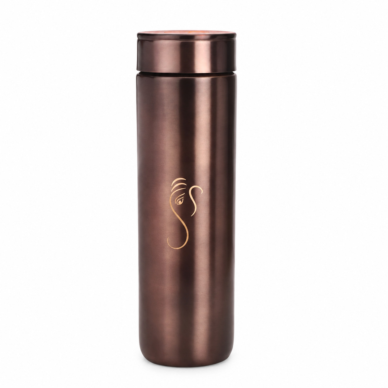 Pure Copper Water Bottle 34oz Ganesha Design Handcrafted Festive Gift India