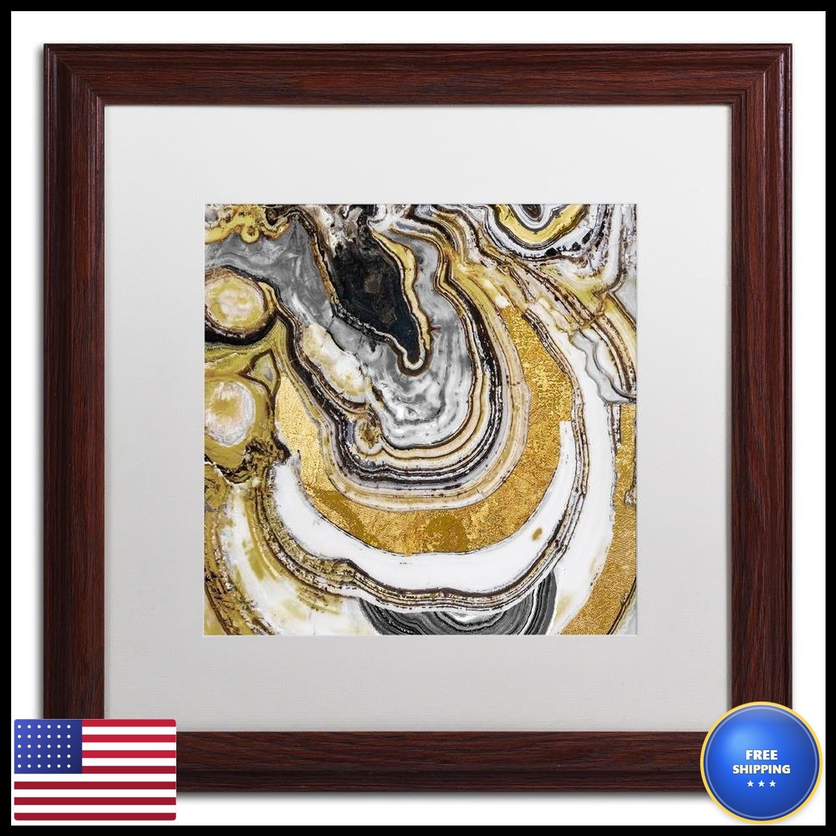 Trademark Fine Art \'Stone Prose\' White Matted Wood Frame 16x16 Trademark Fine Art \'Stone Prose\' White Matted Wood Frame 16x16