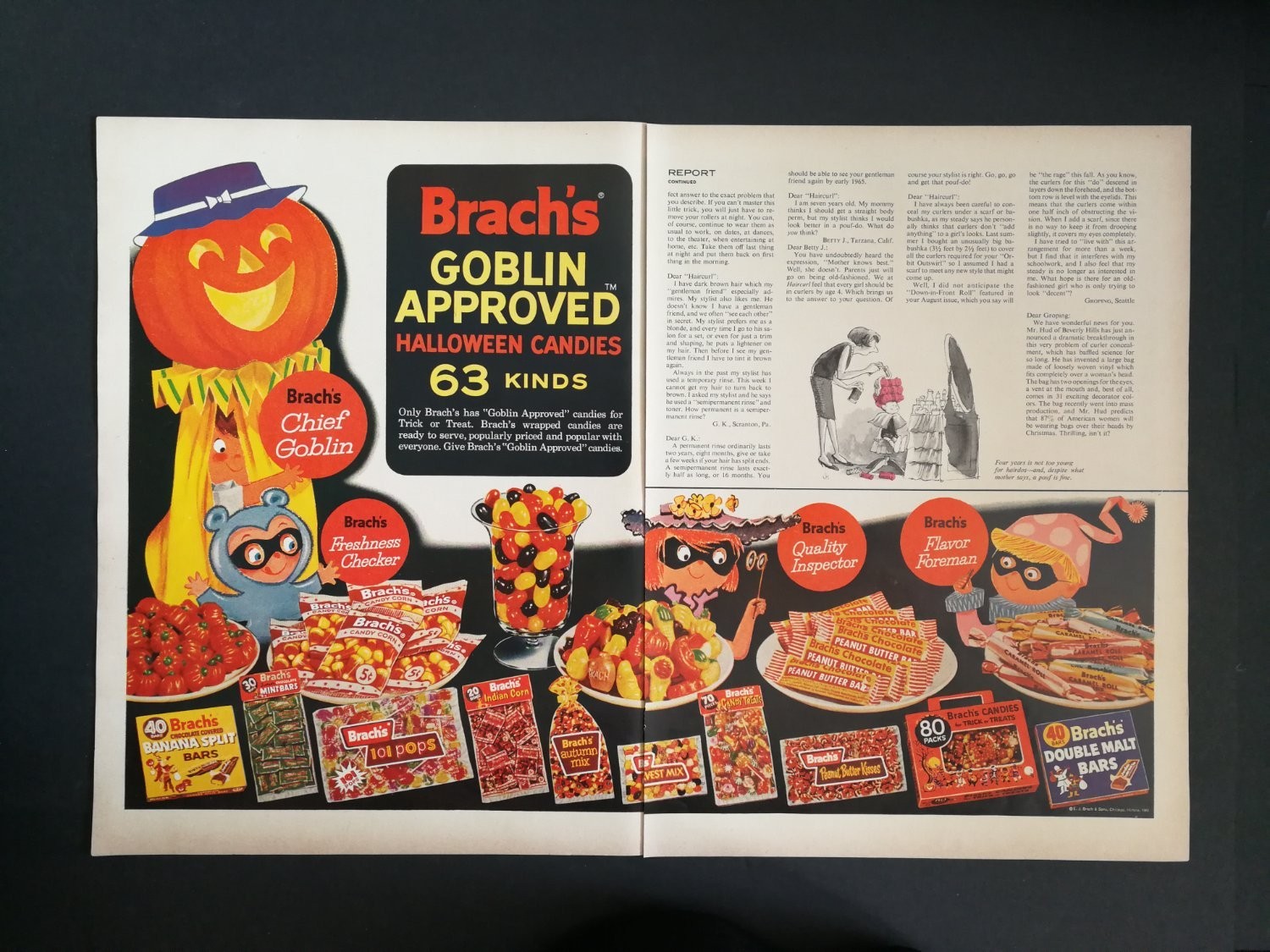 Brach\'s Goblin Approved Halloween Candies Vintage 1964 Print Advertisement Ad