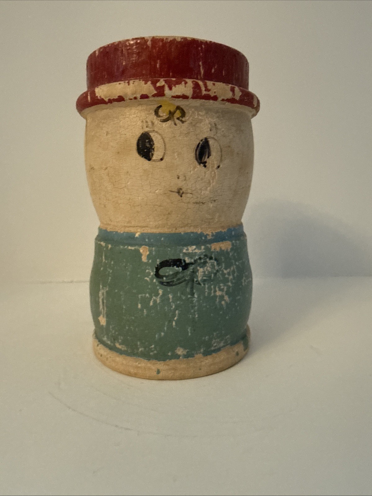 Vintage COIN BANK Wooden Painted Doll Figure 3-1/2” Tall Bx410 Vintage COIN BANK Wooden Painted Doll Figure 3-1/2” Tall Bx410