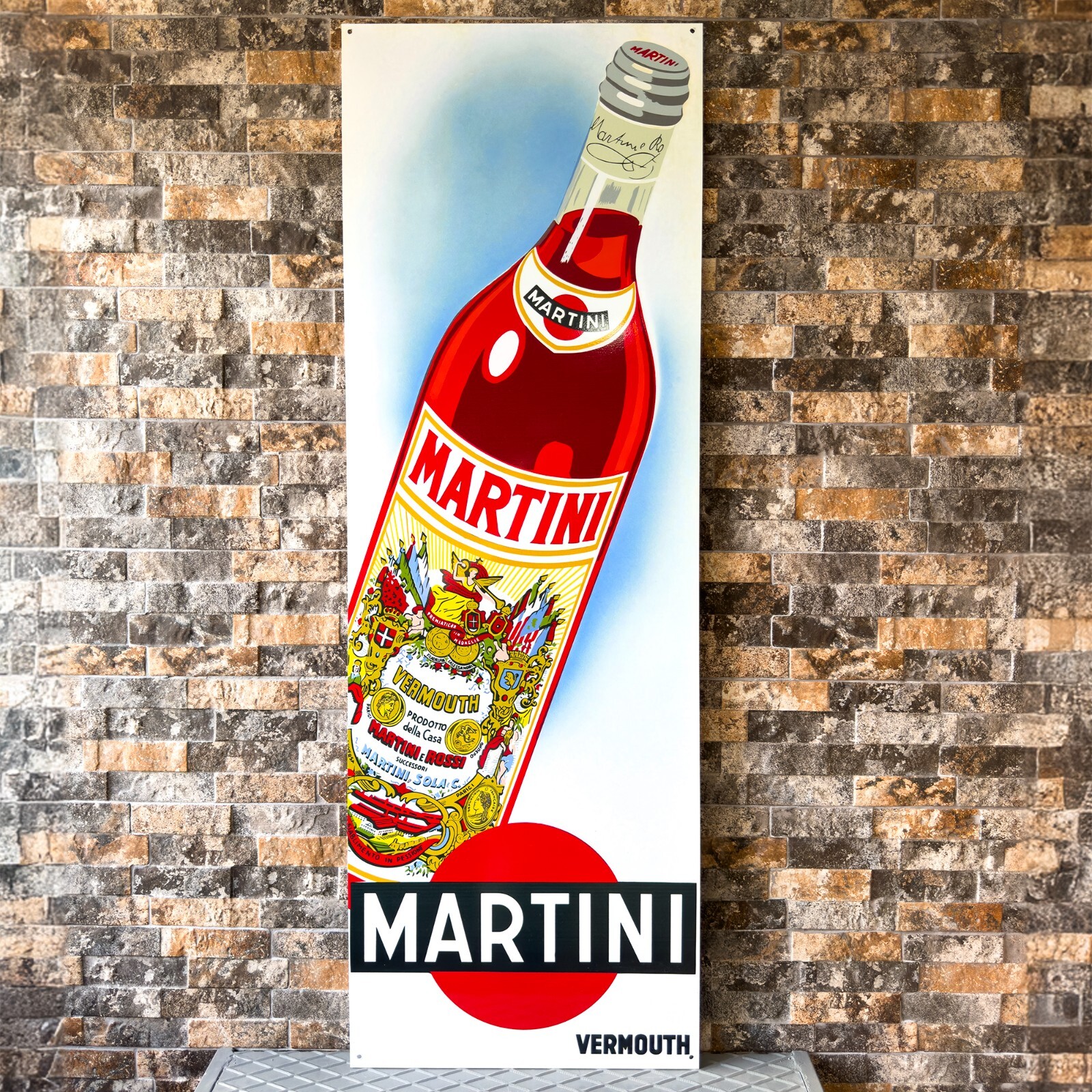 Vintage MARTINI Vermouth Vintage  Heavy Metal Sign  -XXXL (118x40 cm)