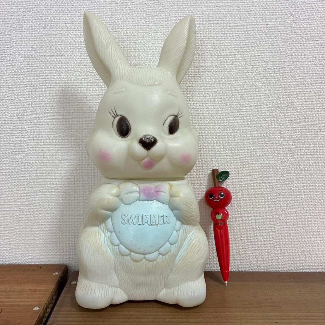 SWIMMER Rabbit Trash Can Soft Vinyl Retro Goods with Mechanical Pencil SWIMMER Rabbit Trash Can Soft Vinyl Retro Goods with Mechanical Pencil