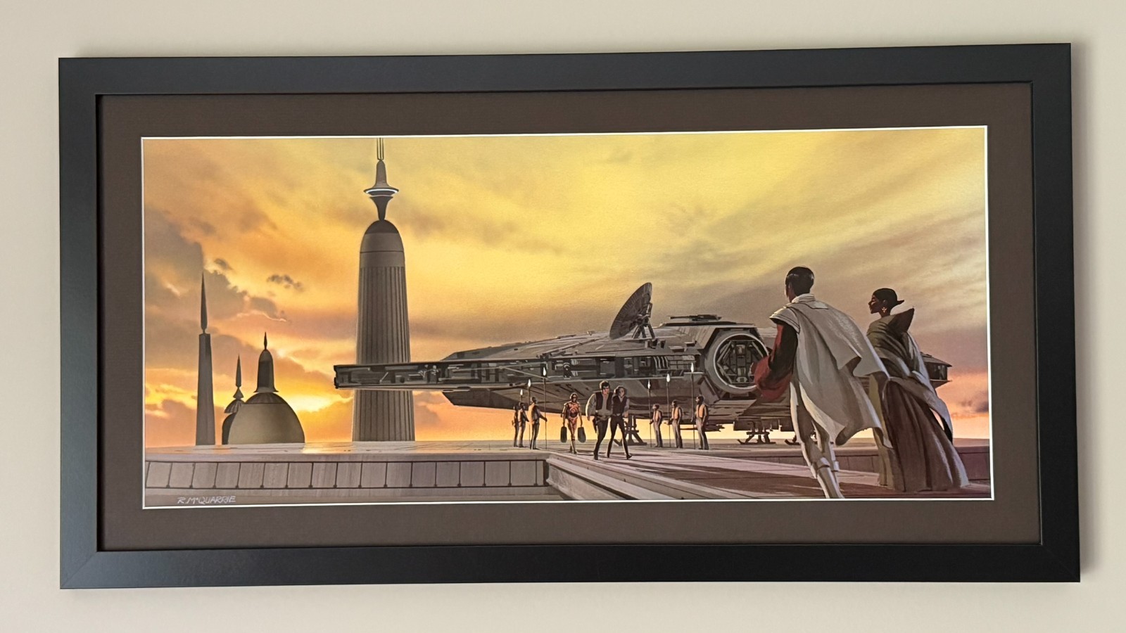 1980 Ralph McQuarrie Star Wars Empire Strikes Back 11x22 Framed Matted Art Print