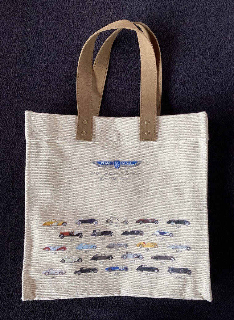 2021 Pebble Beach Concours Tote Bag Best in Show Bugatti Bentley Alfa Ferrari
