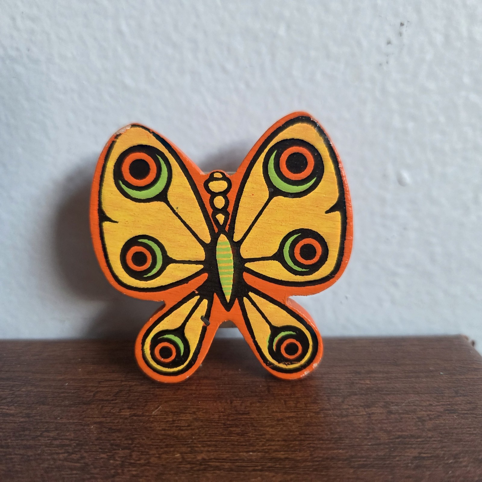 RARE Vintage 60/70’s Yellow Orange Counterpoint Mod Butterfly Kitchen Desk Clip